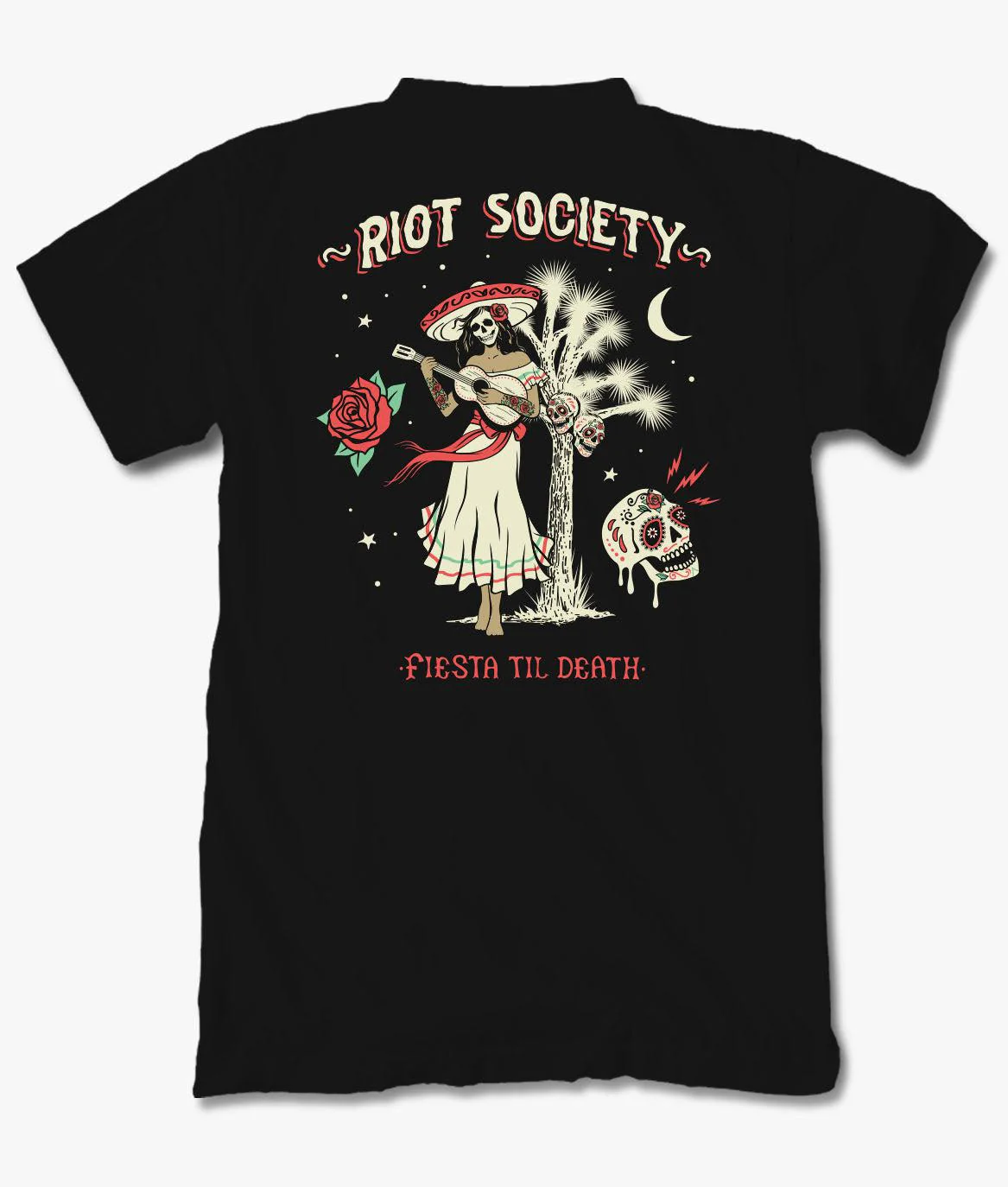 Fiesta Til Death Skull Mens T-Shirt