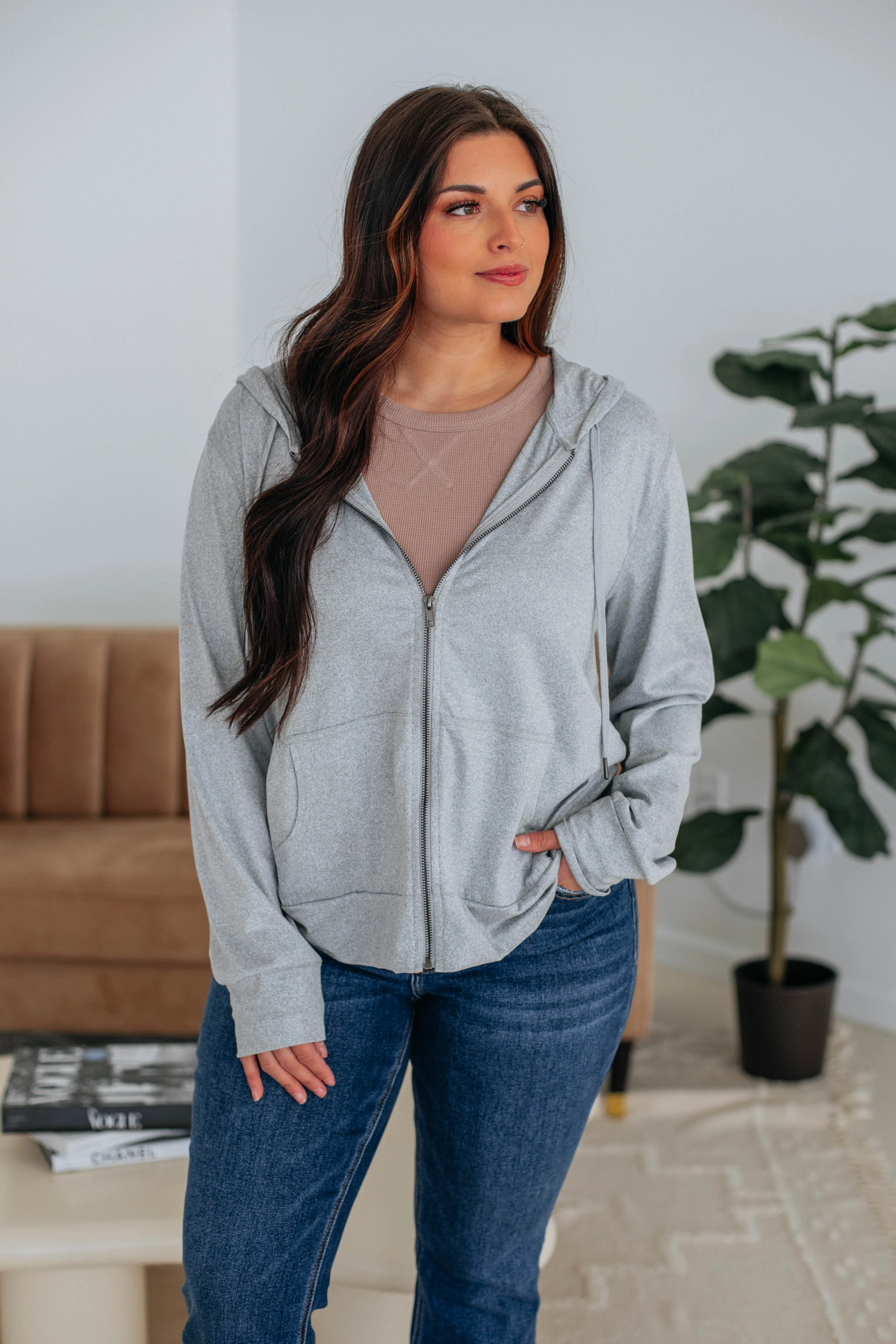 Vissa Zip-Up Jacket - Heather Grey