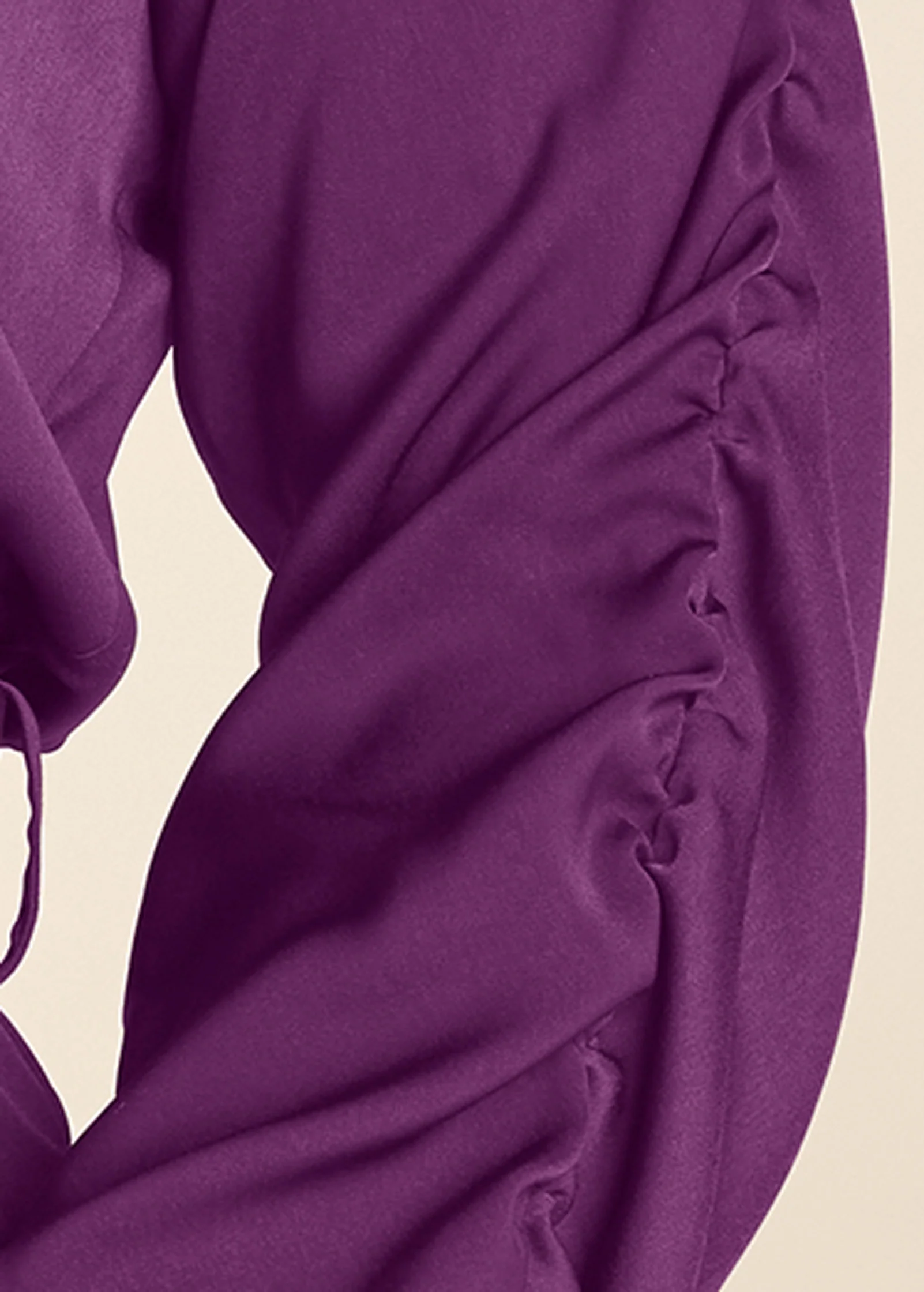 V-neck belted top - Purple