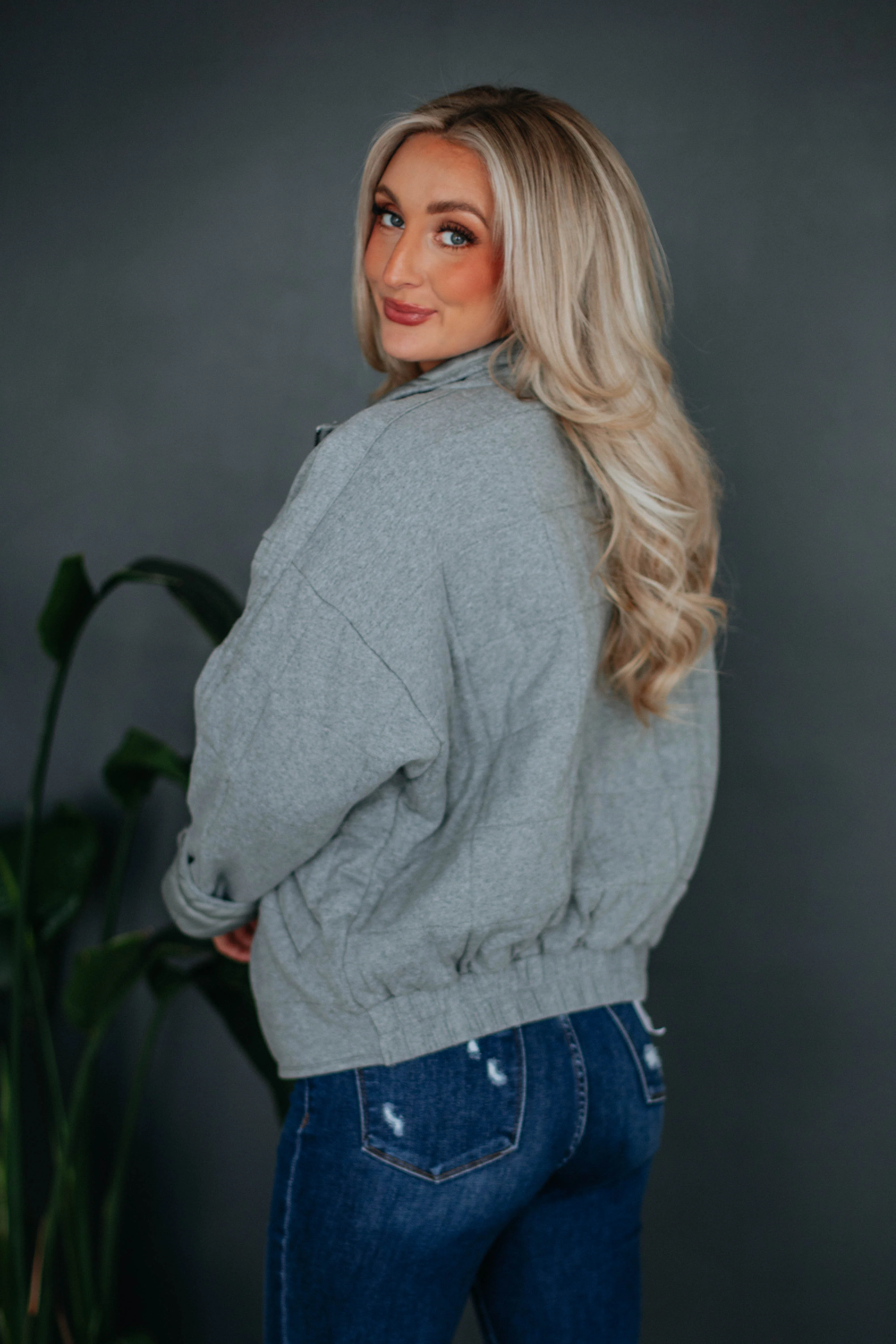 Winslie Quilted Jacket - Heather Grey