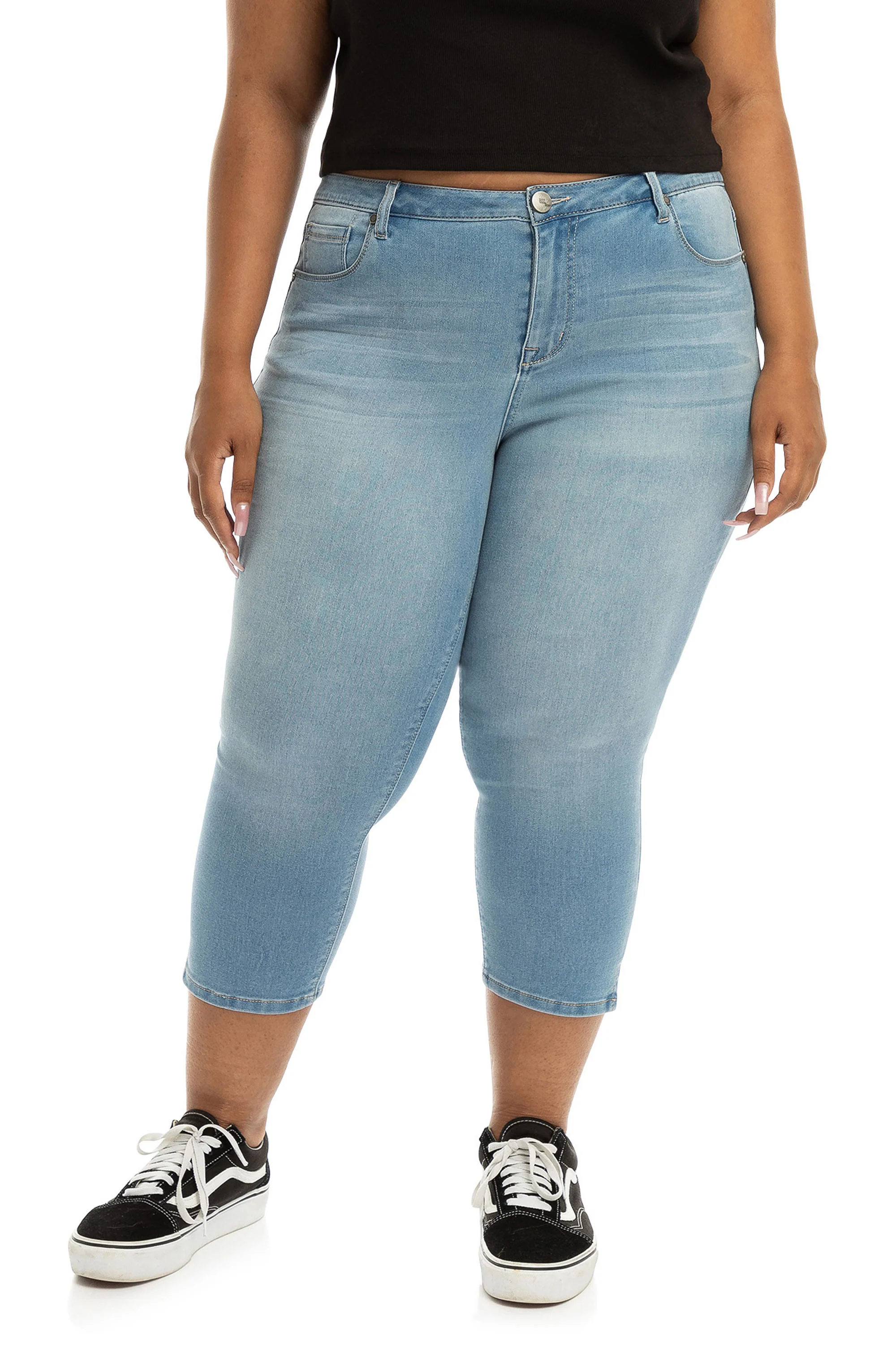 Plus Butter Side Slit Capri in Mojave