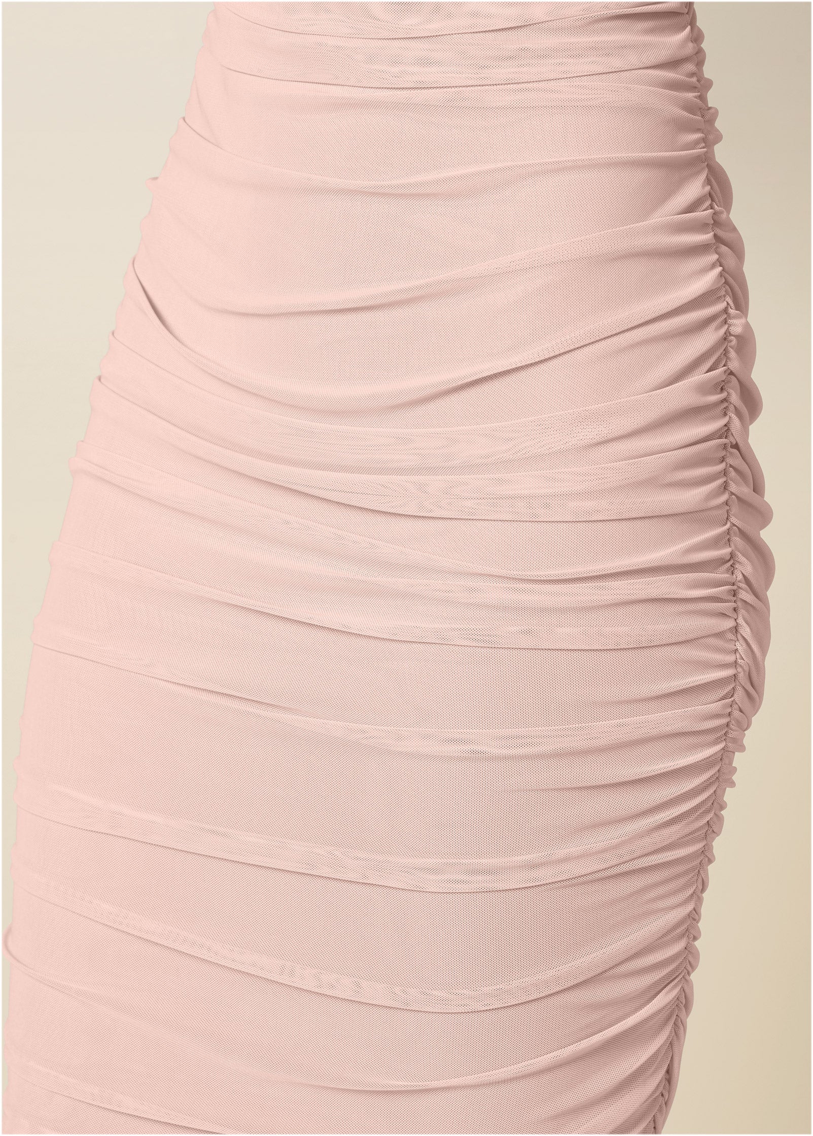 Ruched mesh bodycon dress - Blush