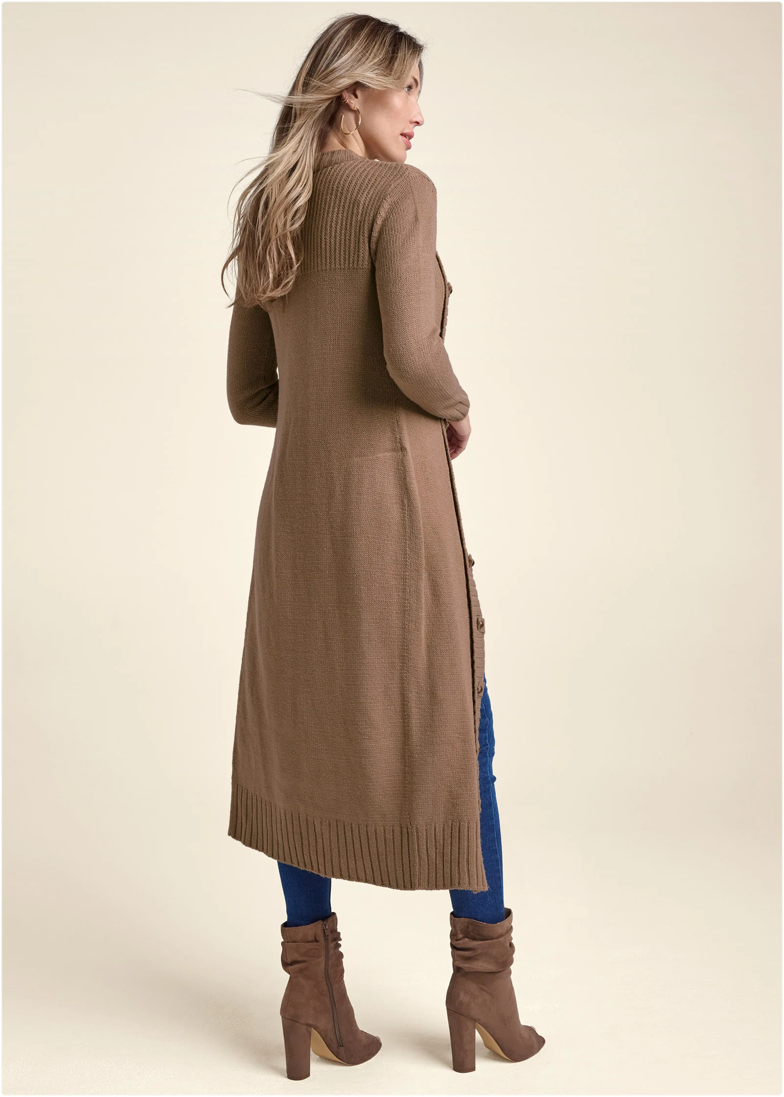 Tab button detail duster - Oatmeal