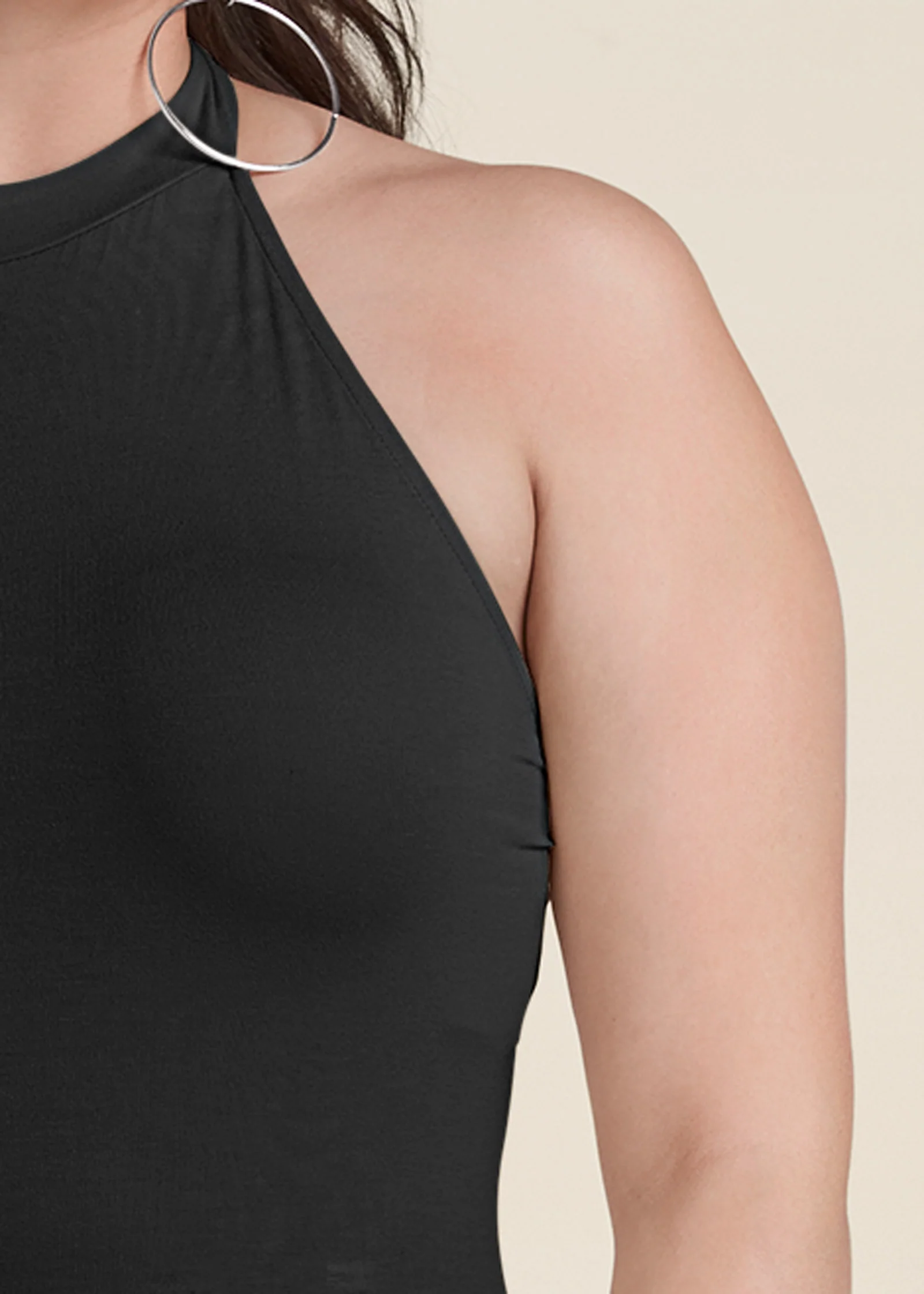 High Neck Maxi Dress - Black