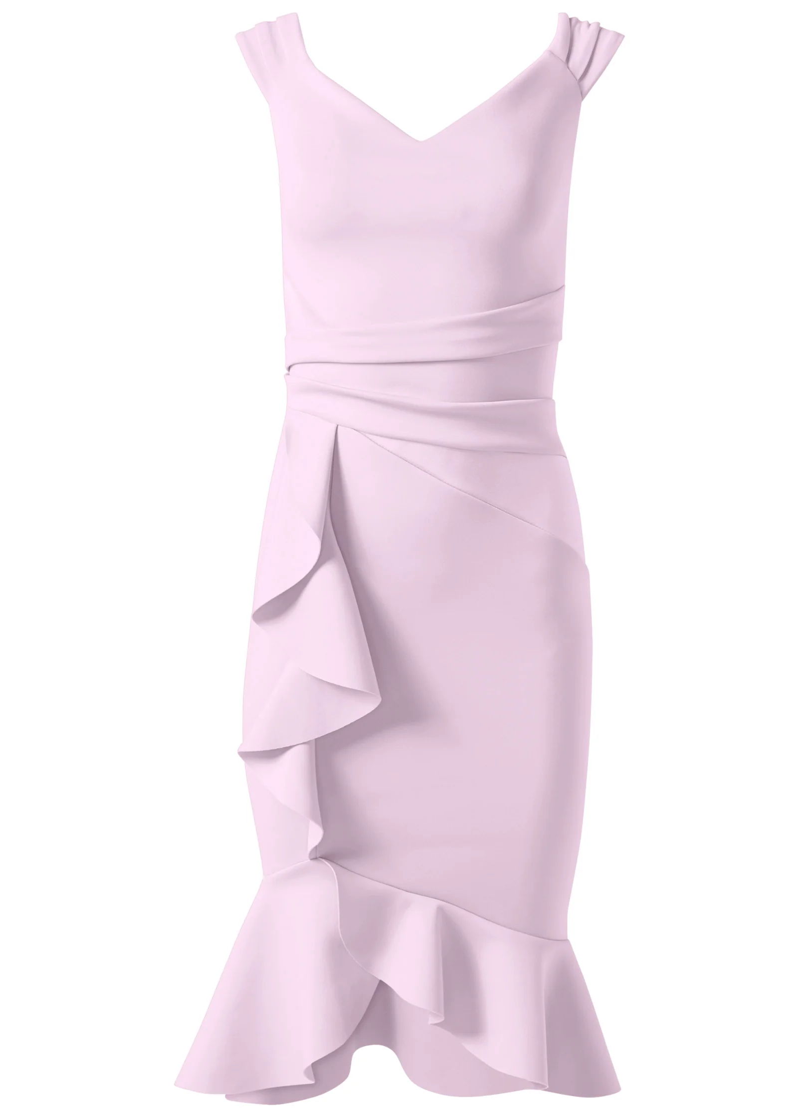 Ruffle Detail Dress - Lilac