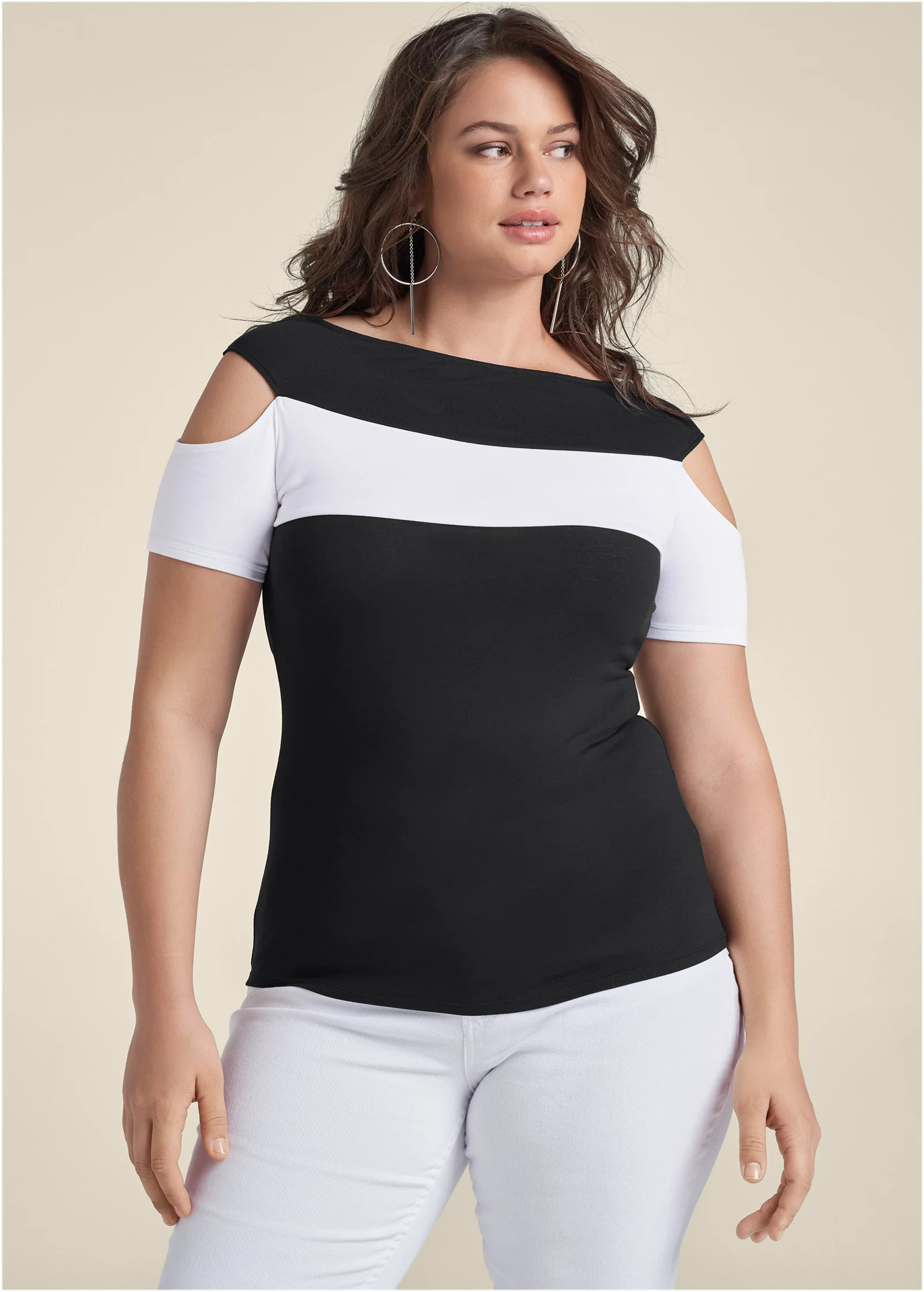 Color block top - Black & White