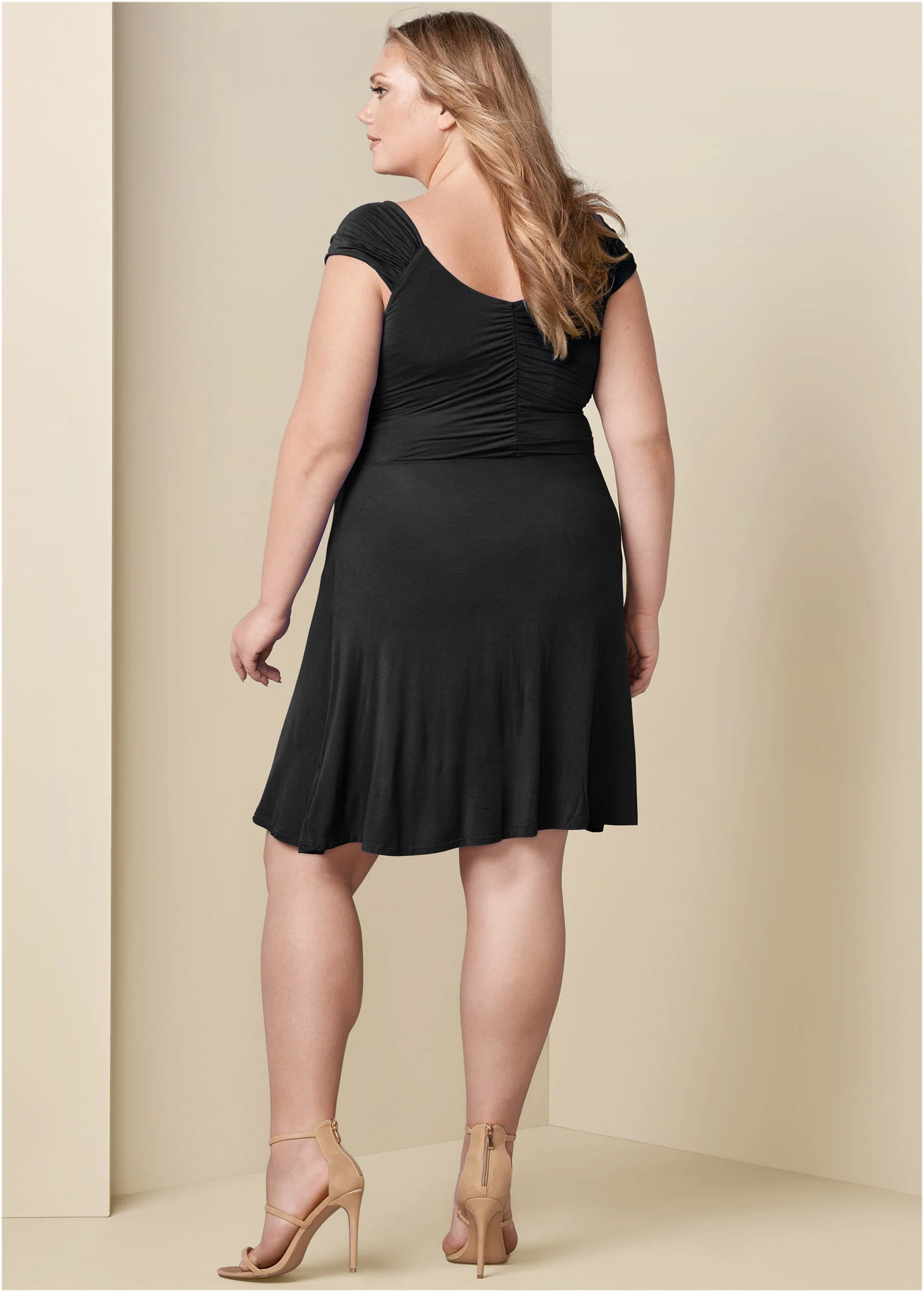 Draped front dress - Black
