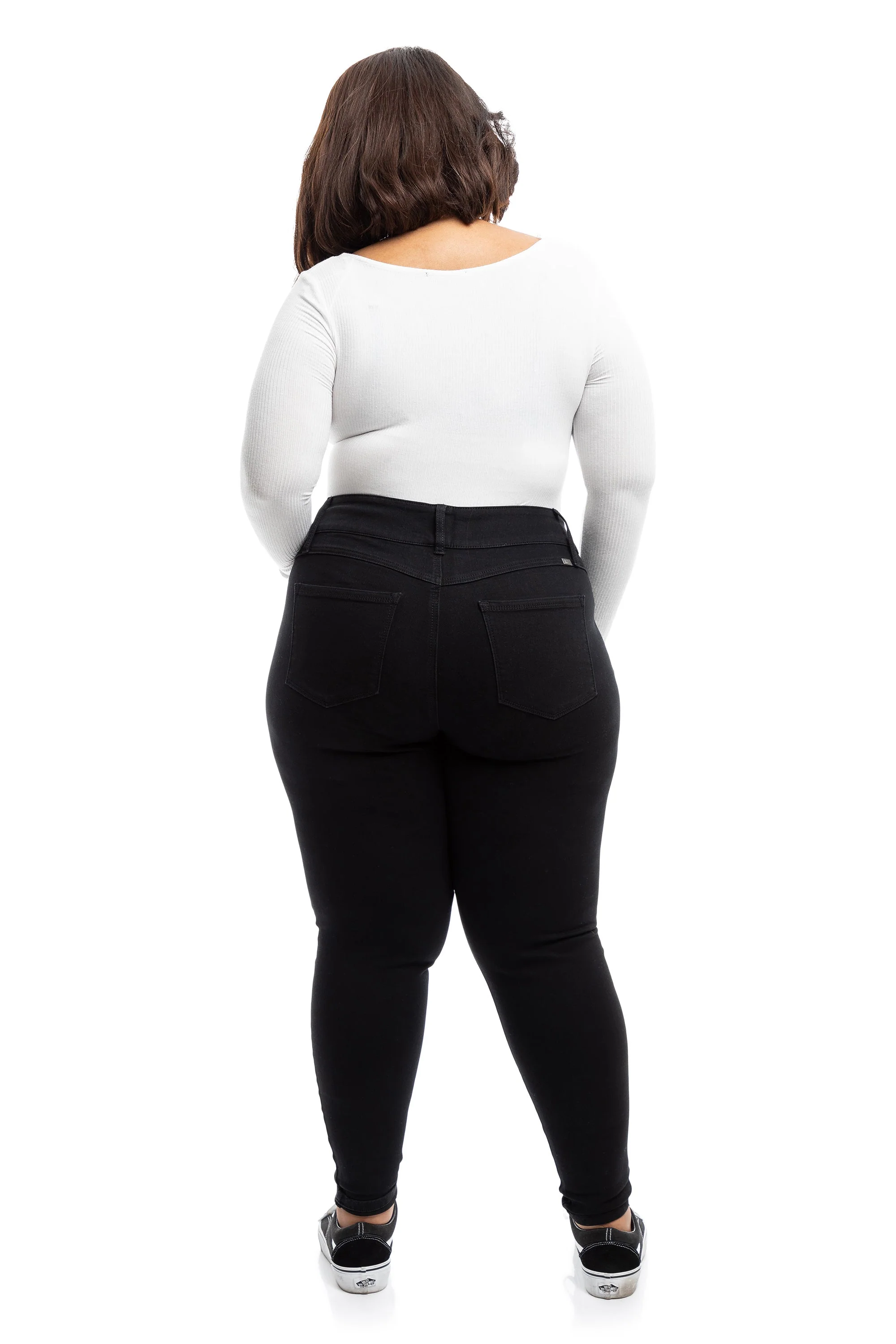 Plus High Rise Eco Ankle Skinny In Black