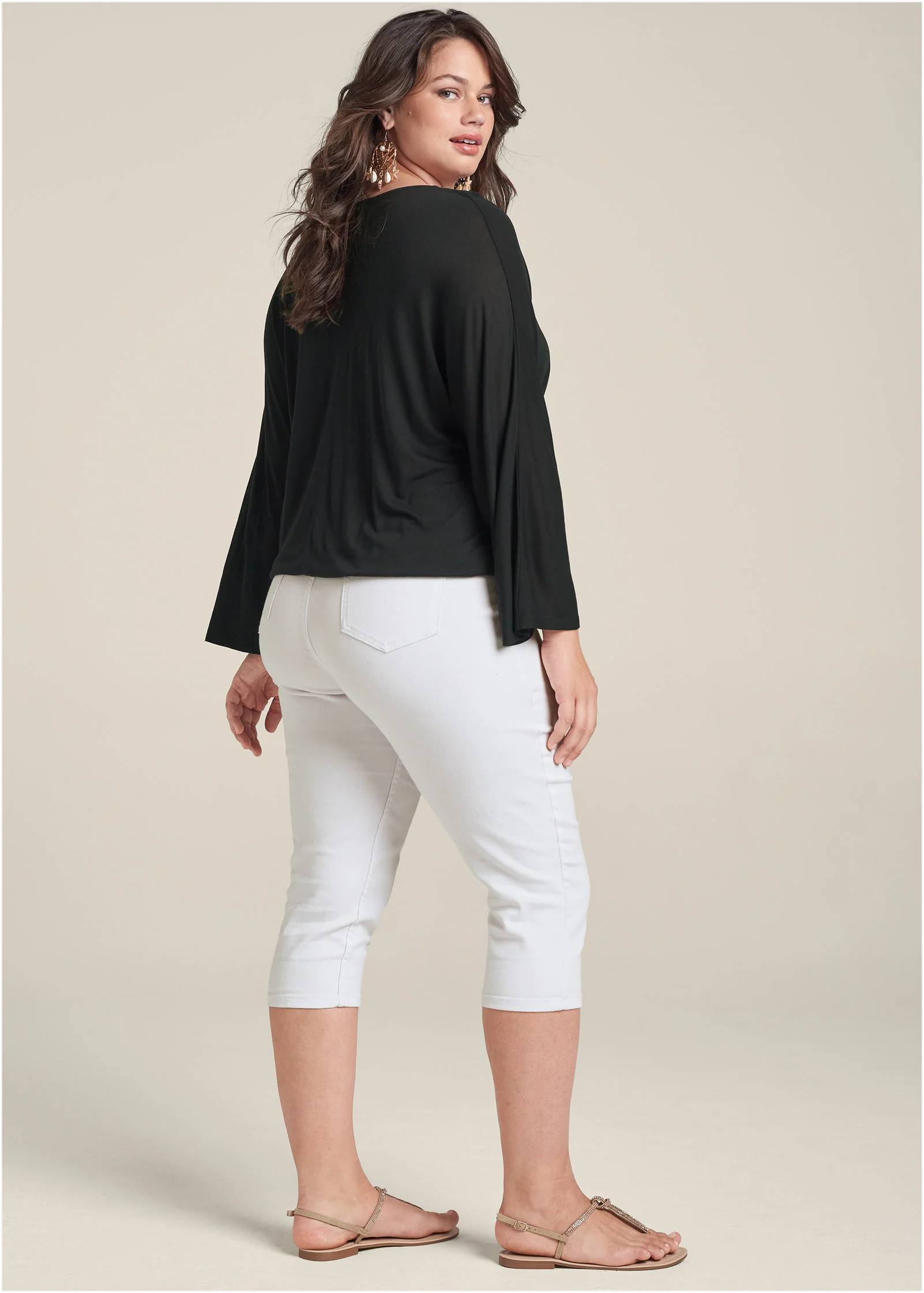 Banded hem top - Black