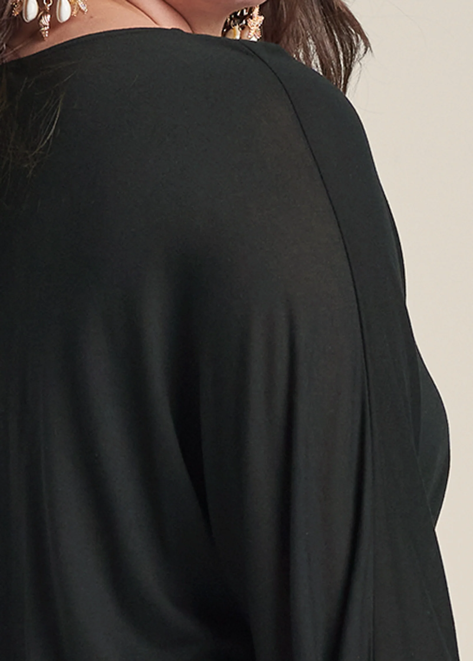 Banded hem top - Black