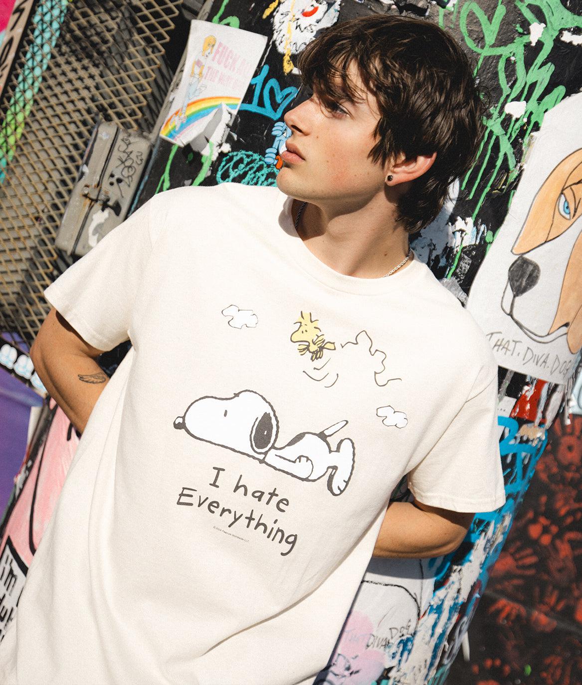 Peanuts Snoopy & Woodstock I Hate Everything Mens T-Shirt