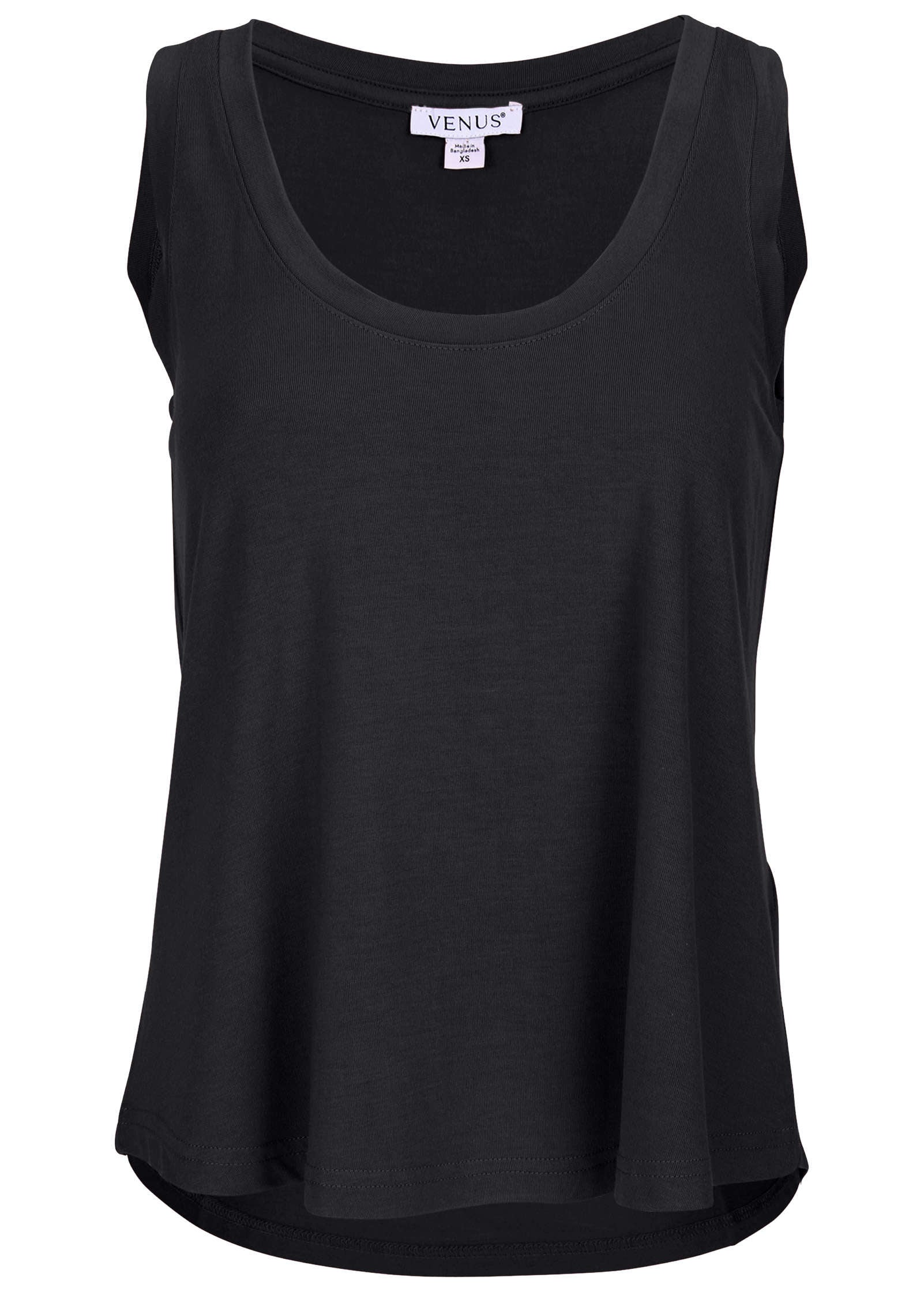 Scoop neck tank - Black