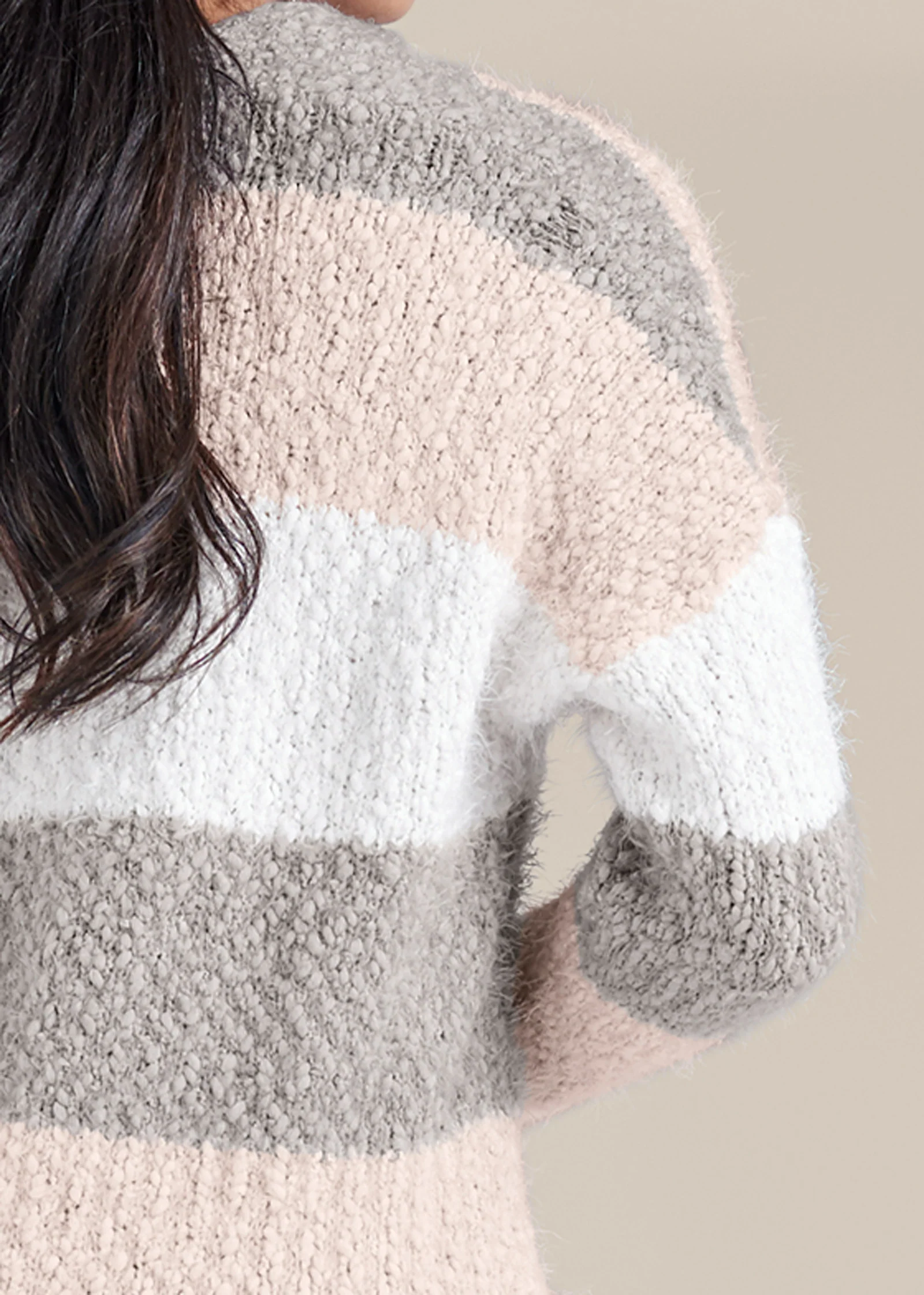 Cozy striped cardigan - Blush Multi