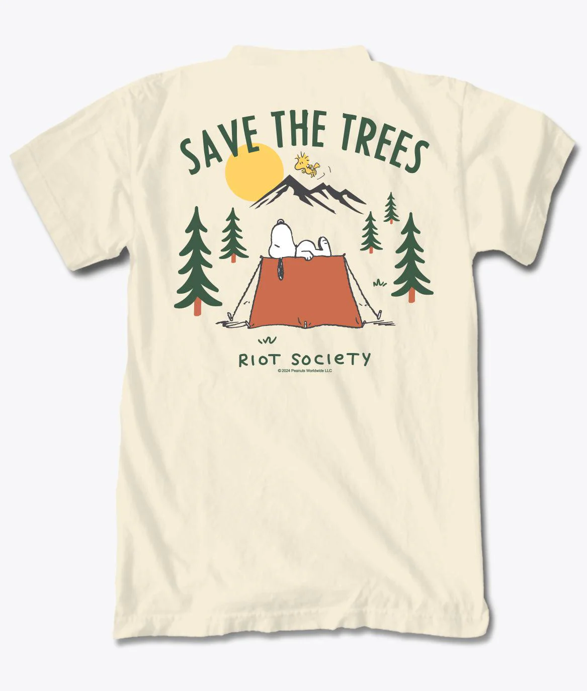 Peanuts Snoopy Save the Trees Mens T-Shirt