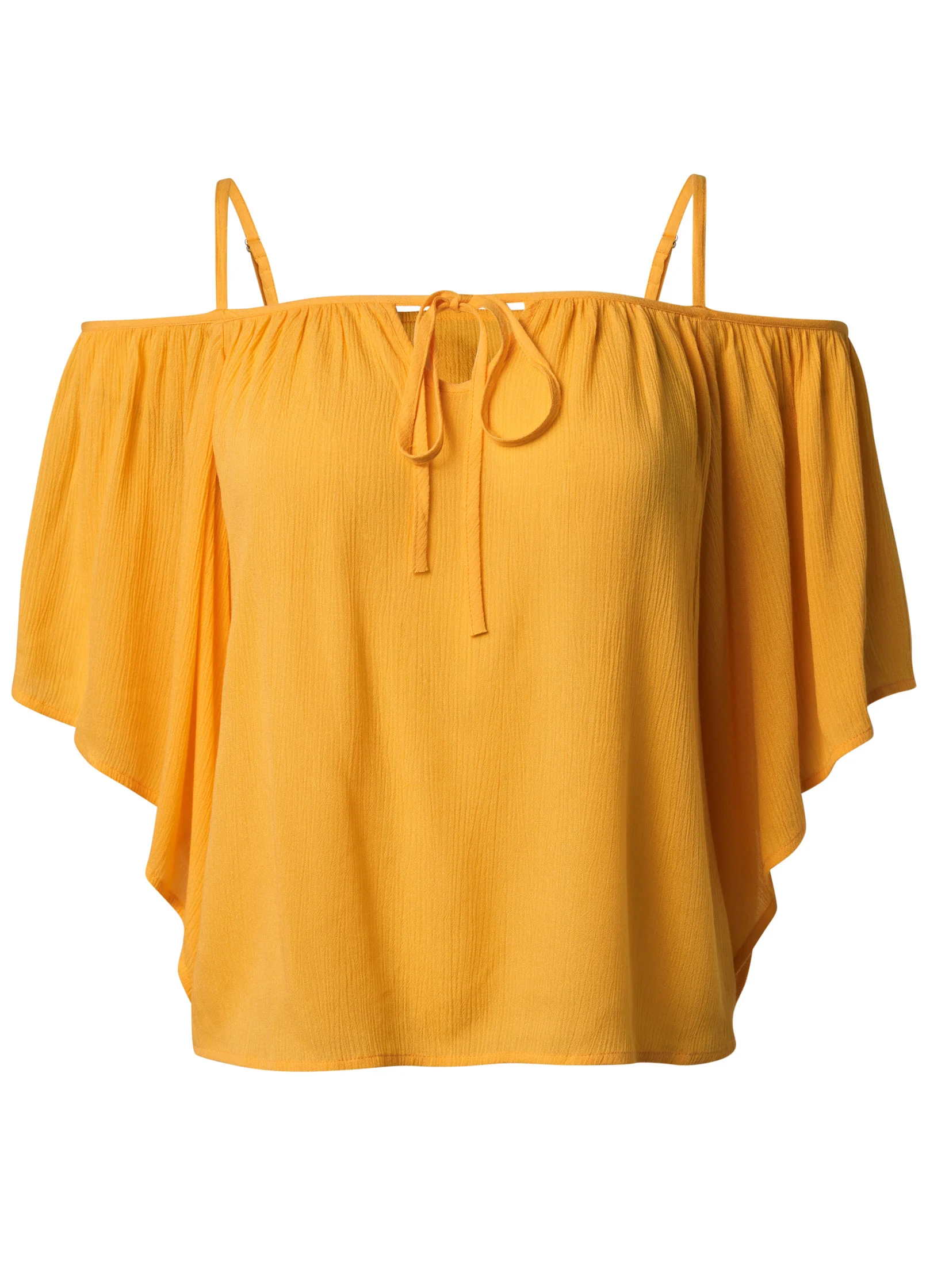 Cold shoulder top  - Yellow