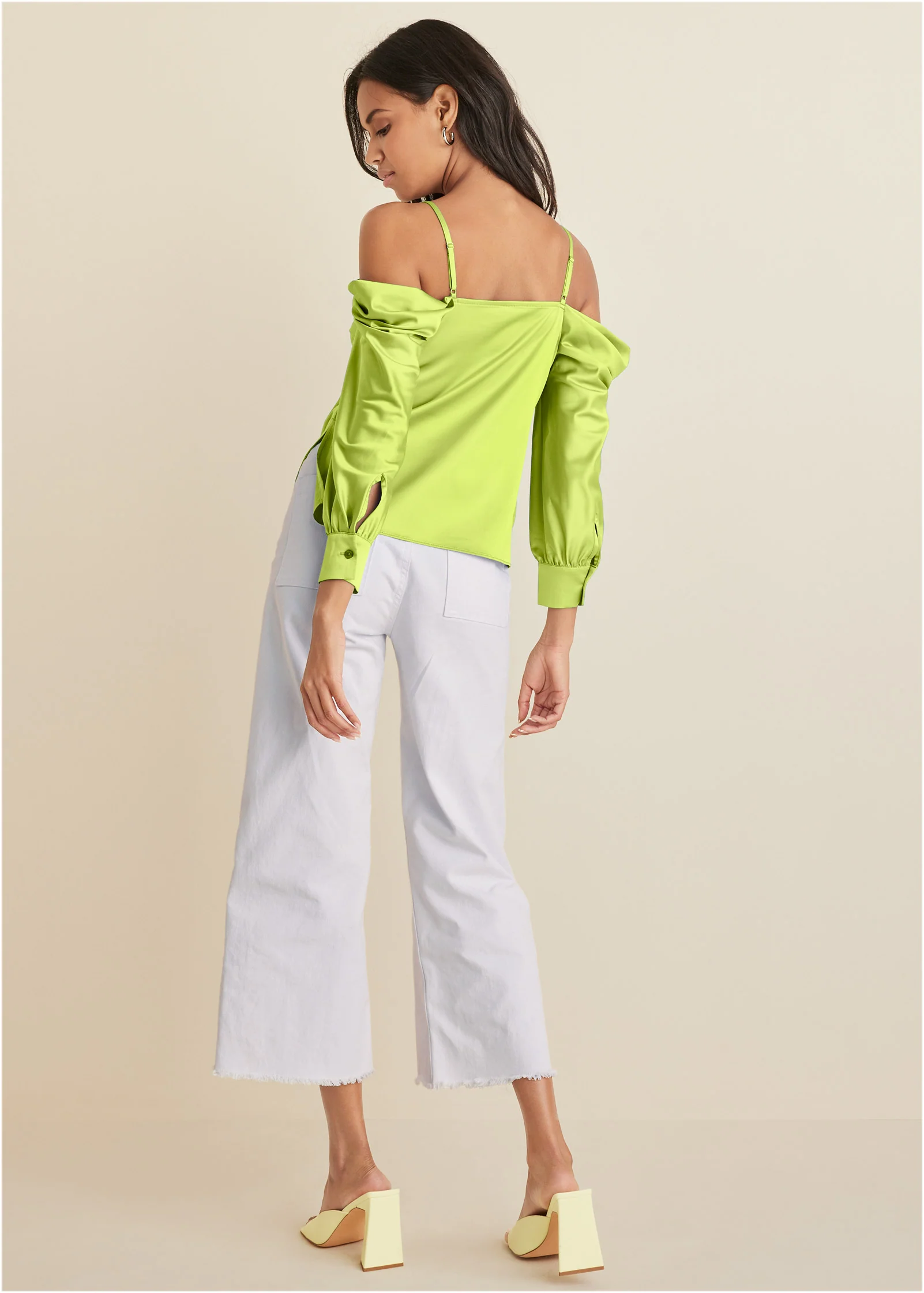 Cold shoulder blouse - Lime