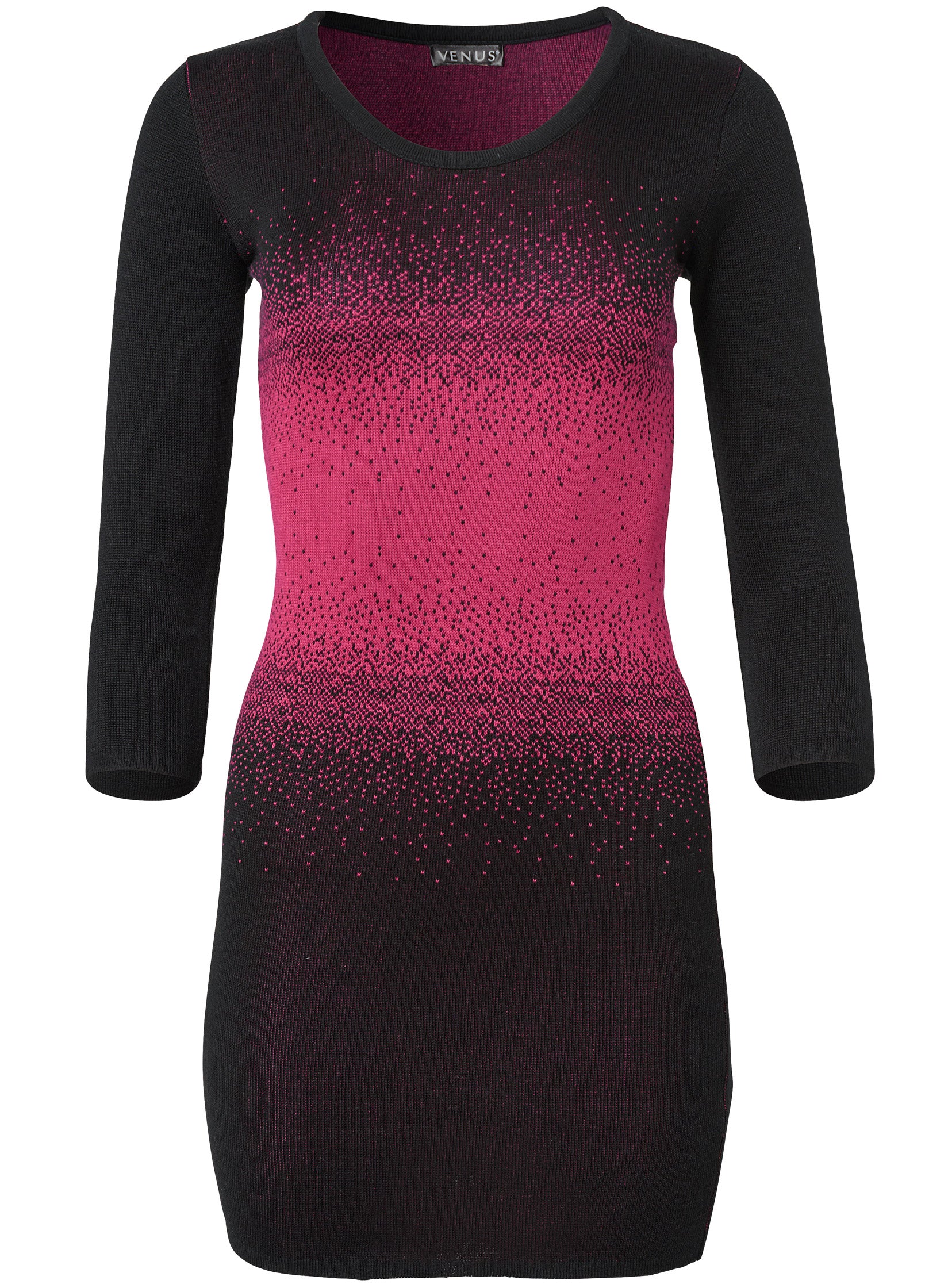 Ombre sweater dress - Black & Pink