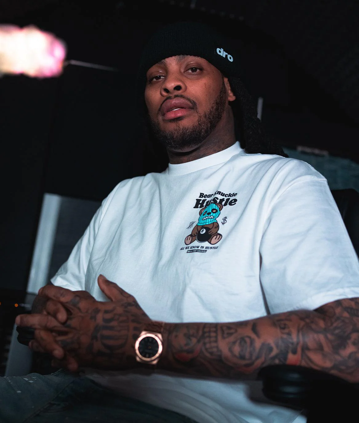 Dro x Riot Society Bear Knuckle Hustle Mens T-Shirt
