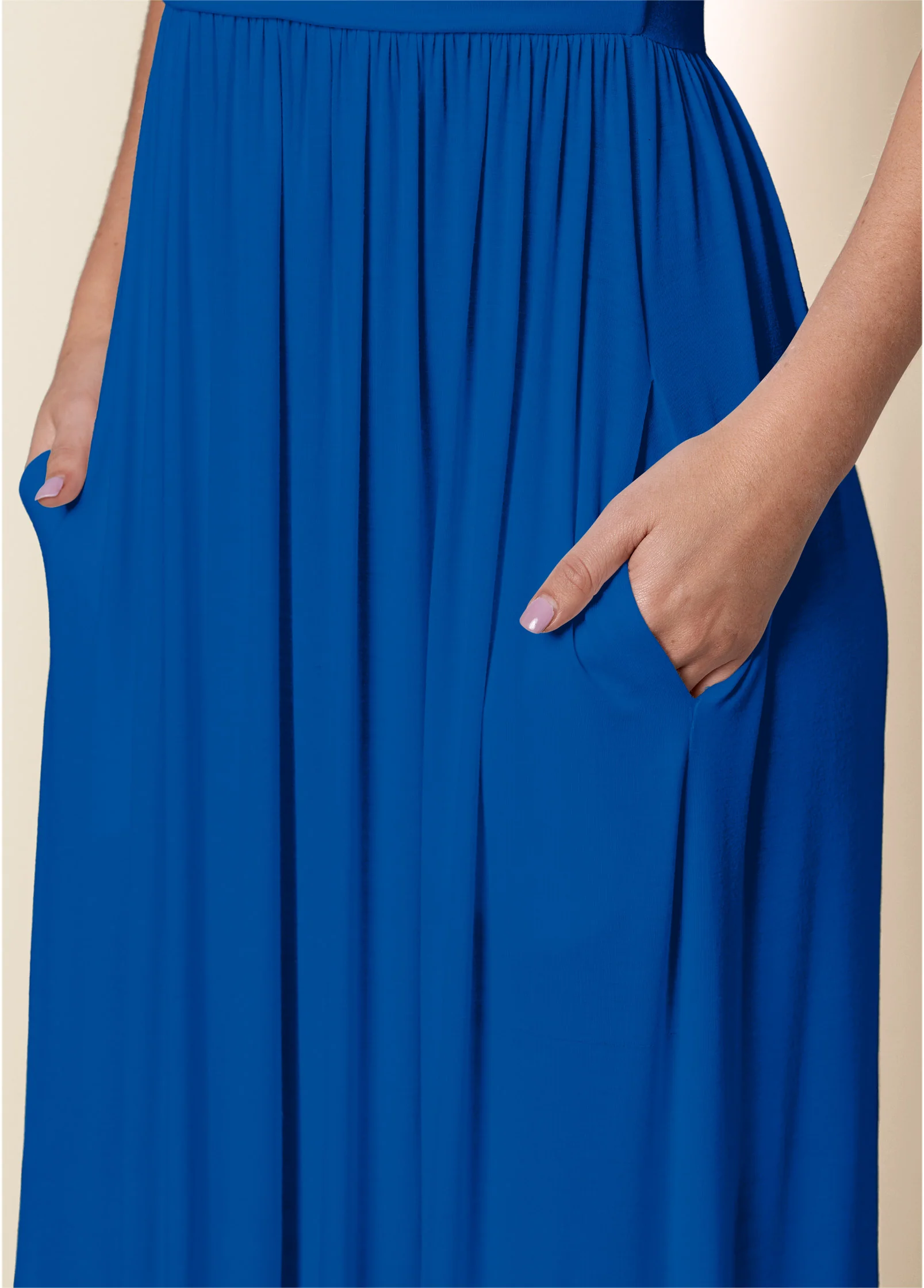 Maxi dress with pockets - Blue
