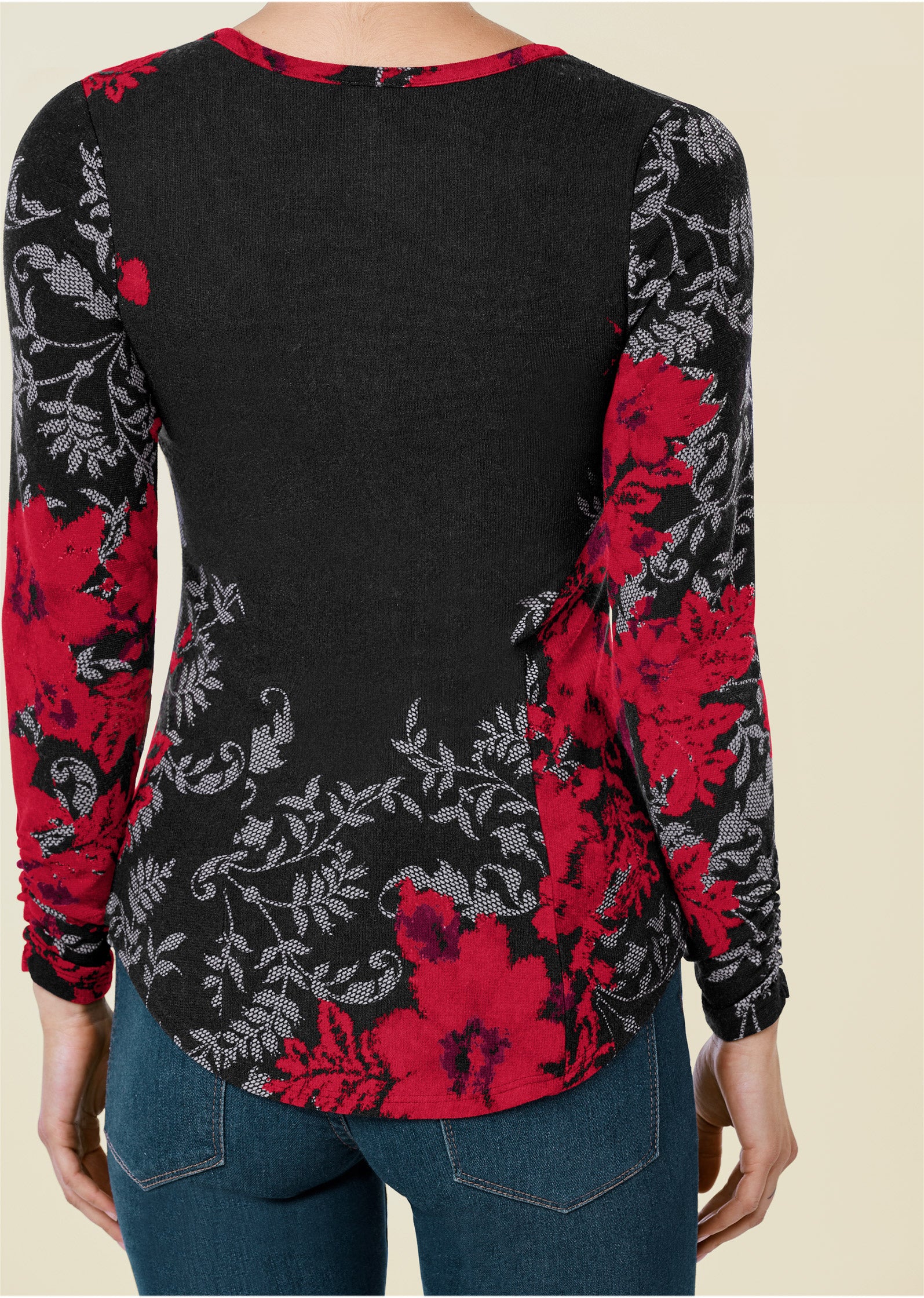 Floral print button down - Red Multi