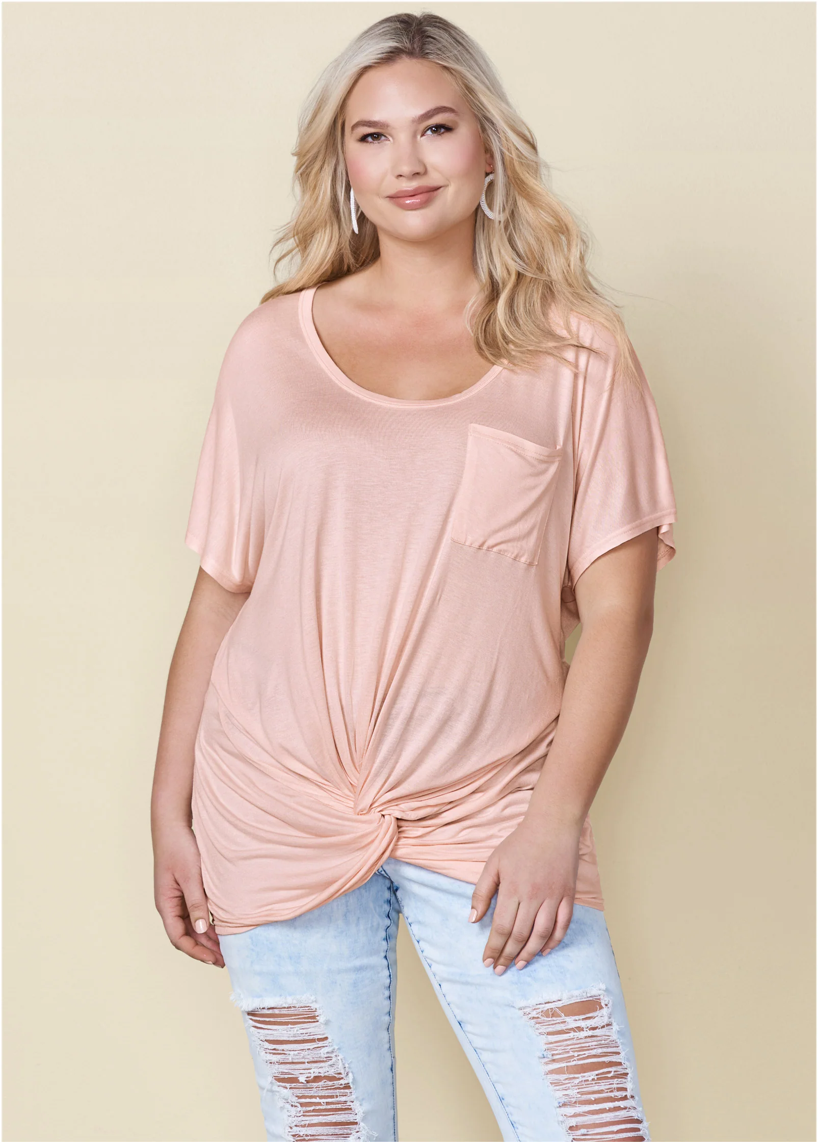 Twisted knot detail tee - Blush