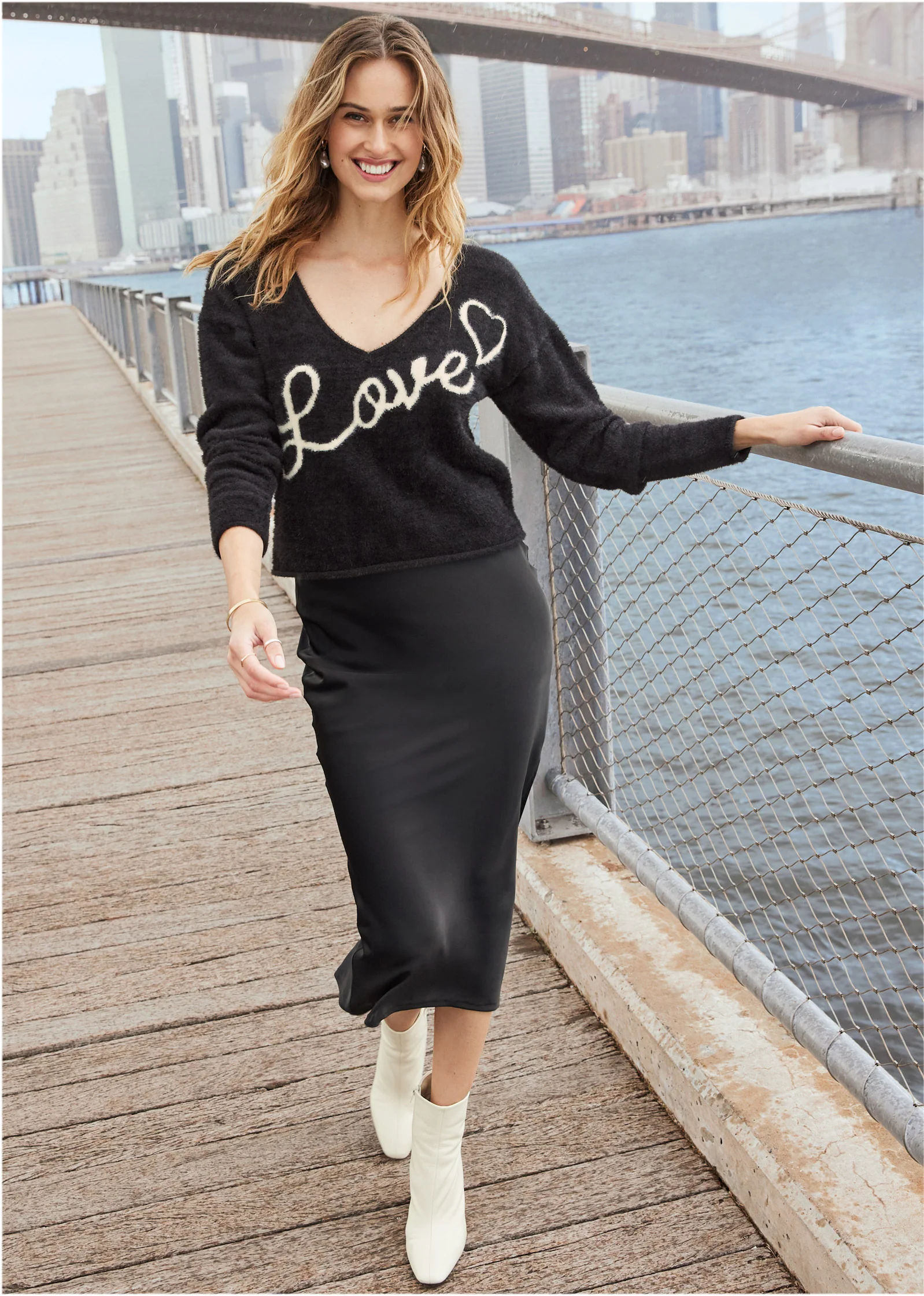 Love graphic sweater - Black
