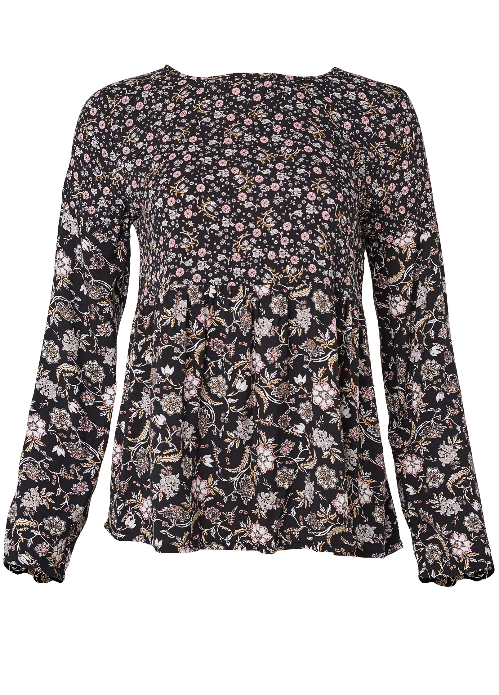 Floral printed top - Black Multi