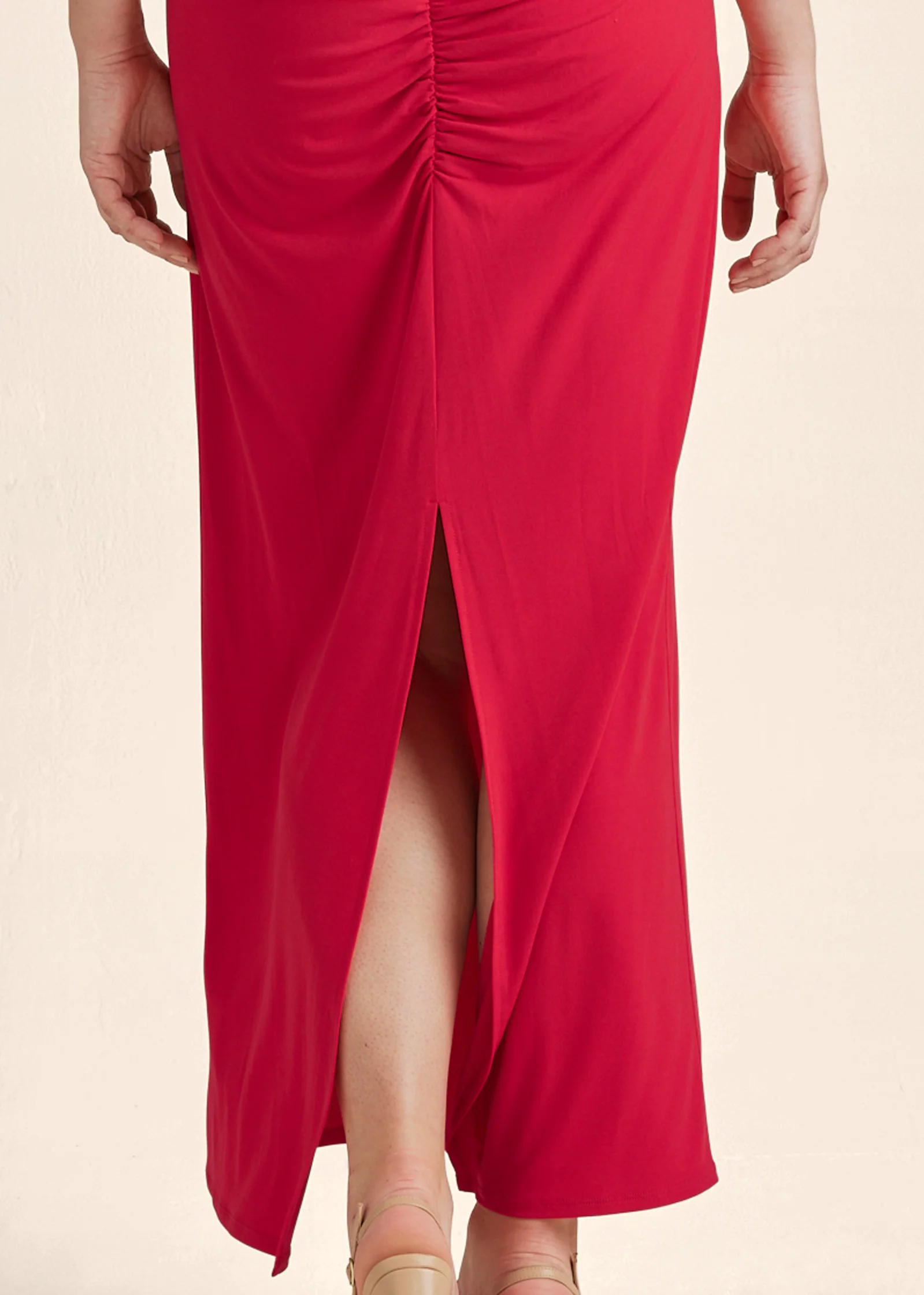 Open back cowl maxi dress - Red