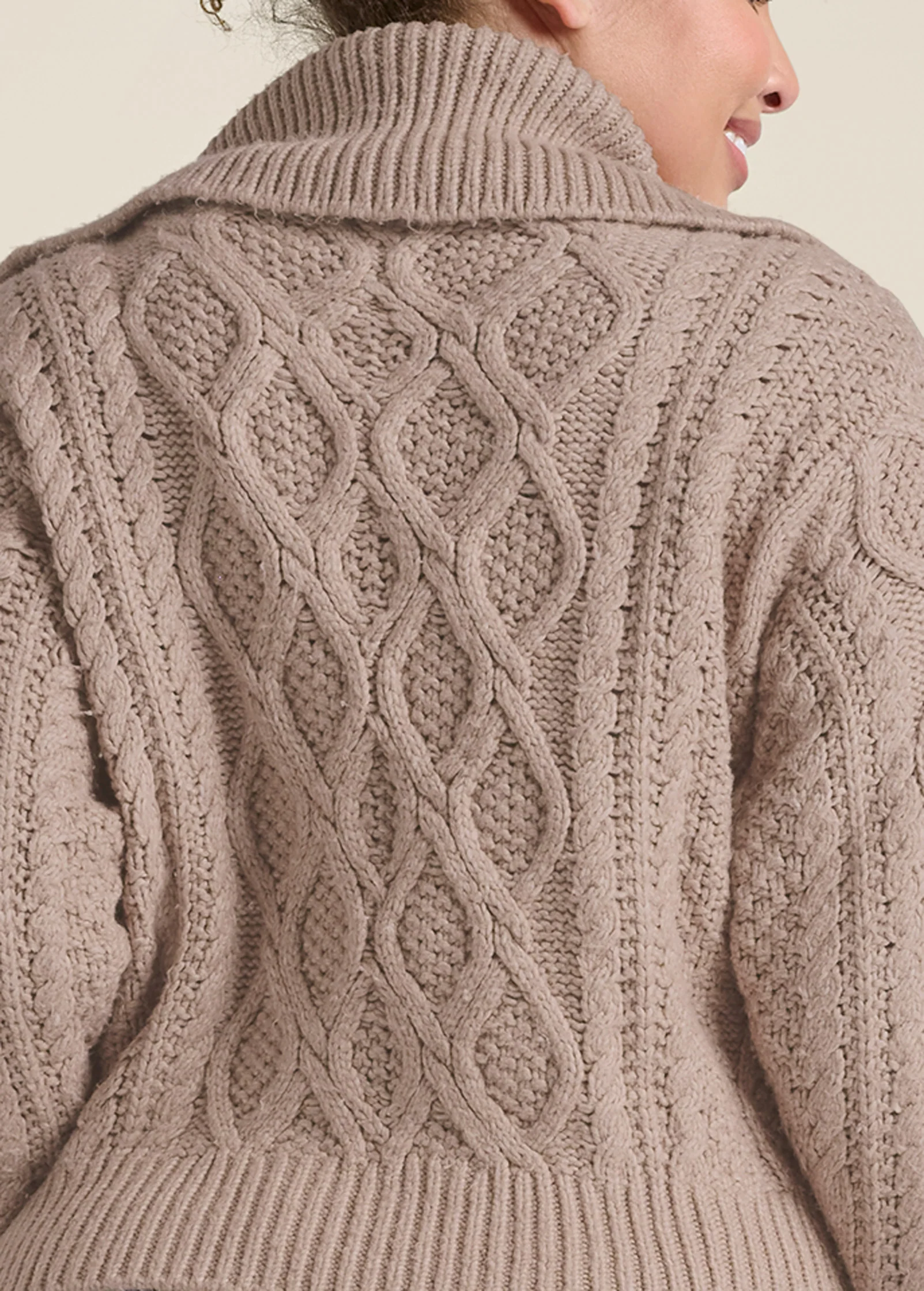 Knit zip sweater - Taupe