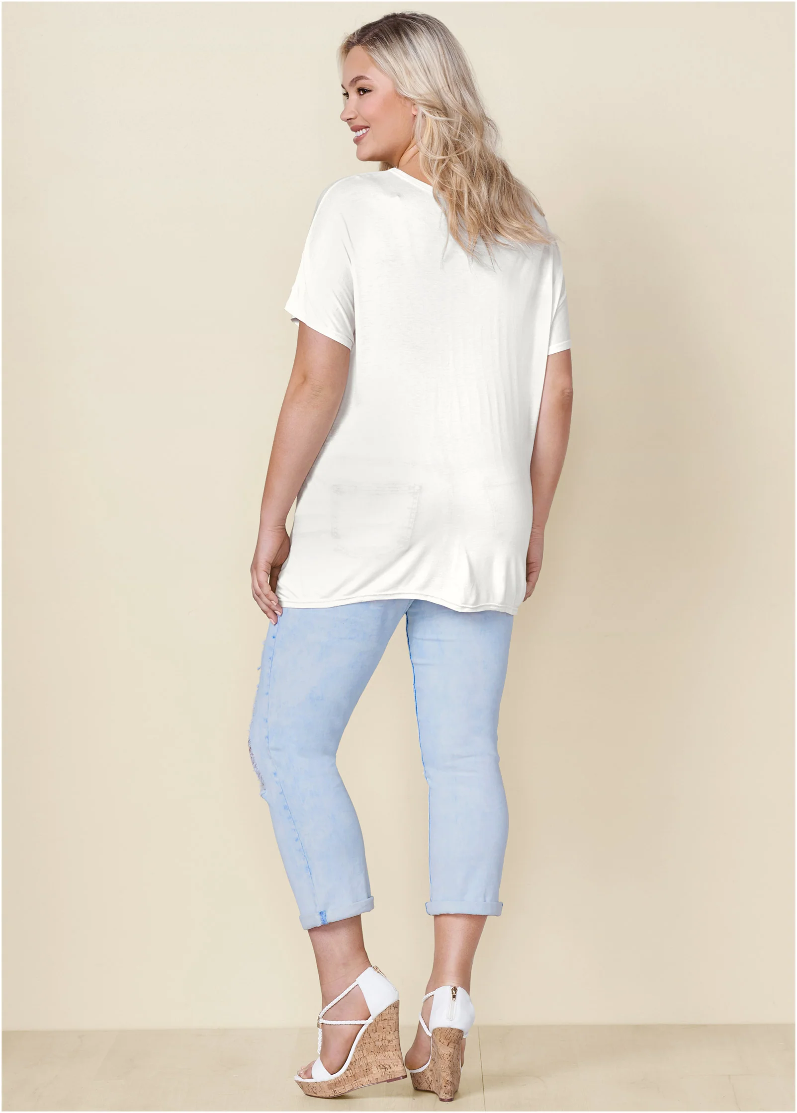 Twisted knot detail tee - White