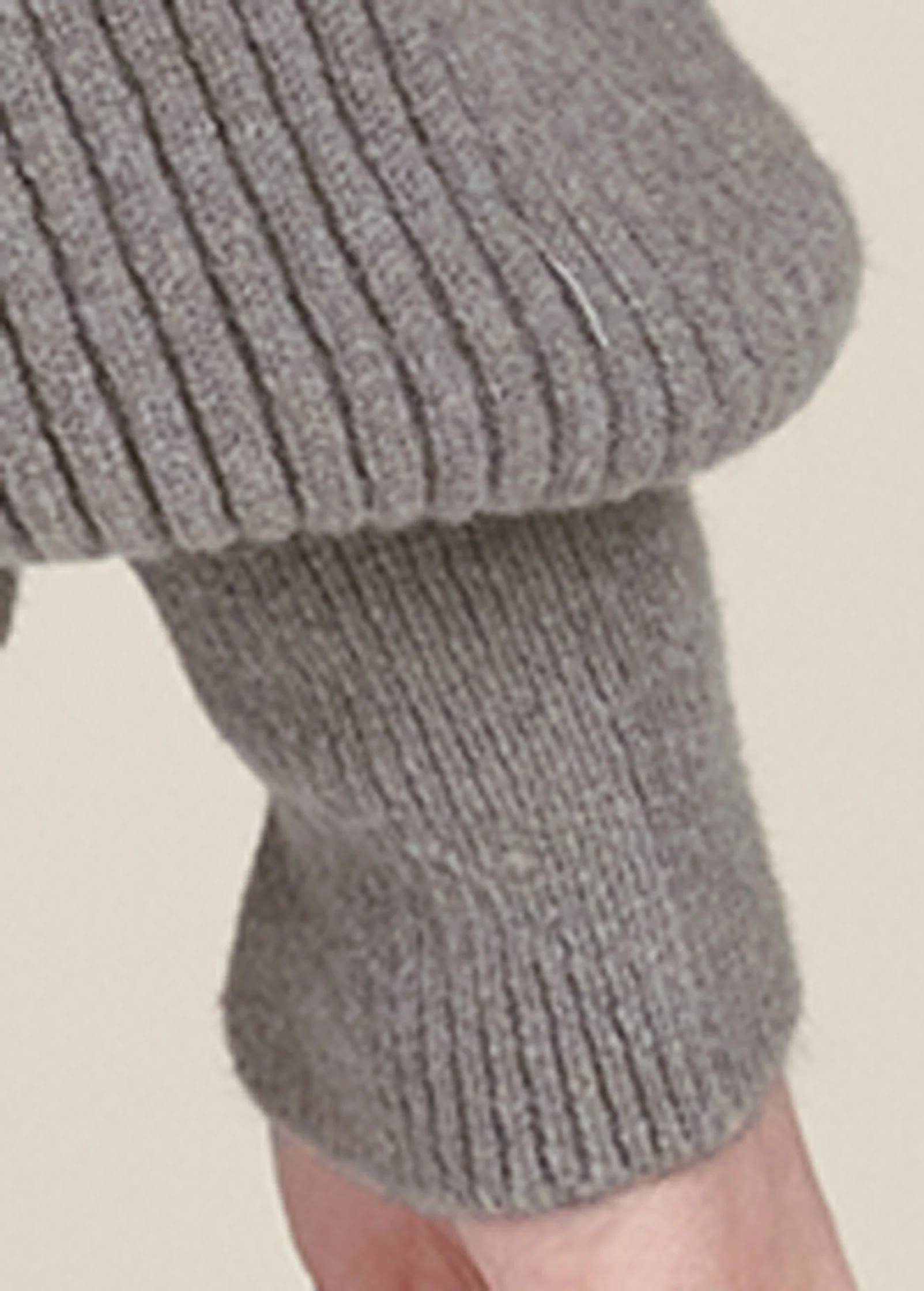 Square neck puff sleeve sweater - Dark Grey