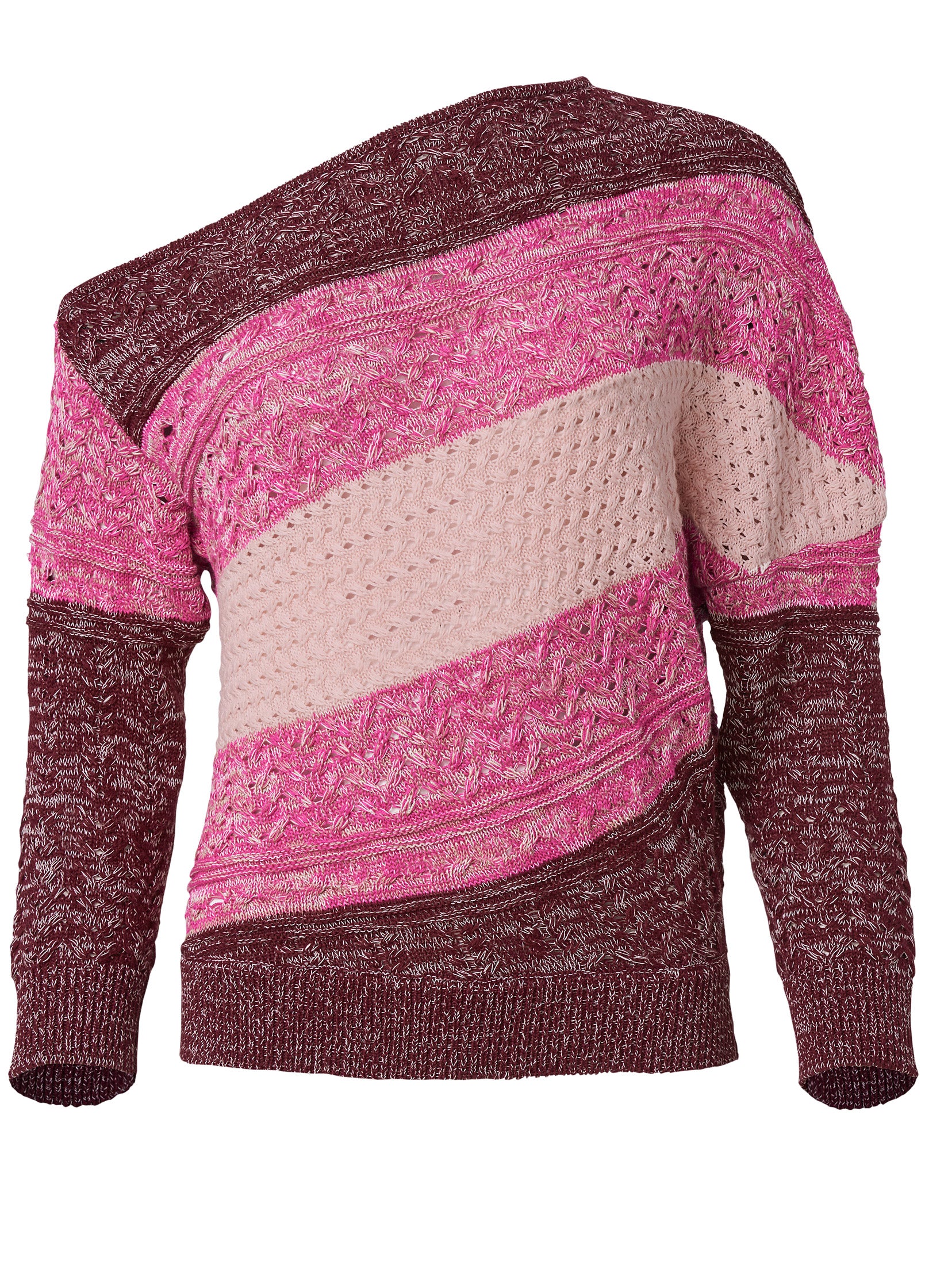 One shoulder sweater  - Pink Multi