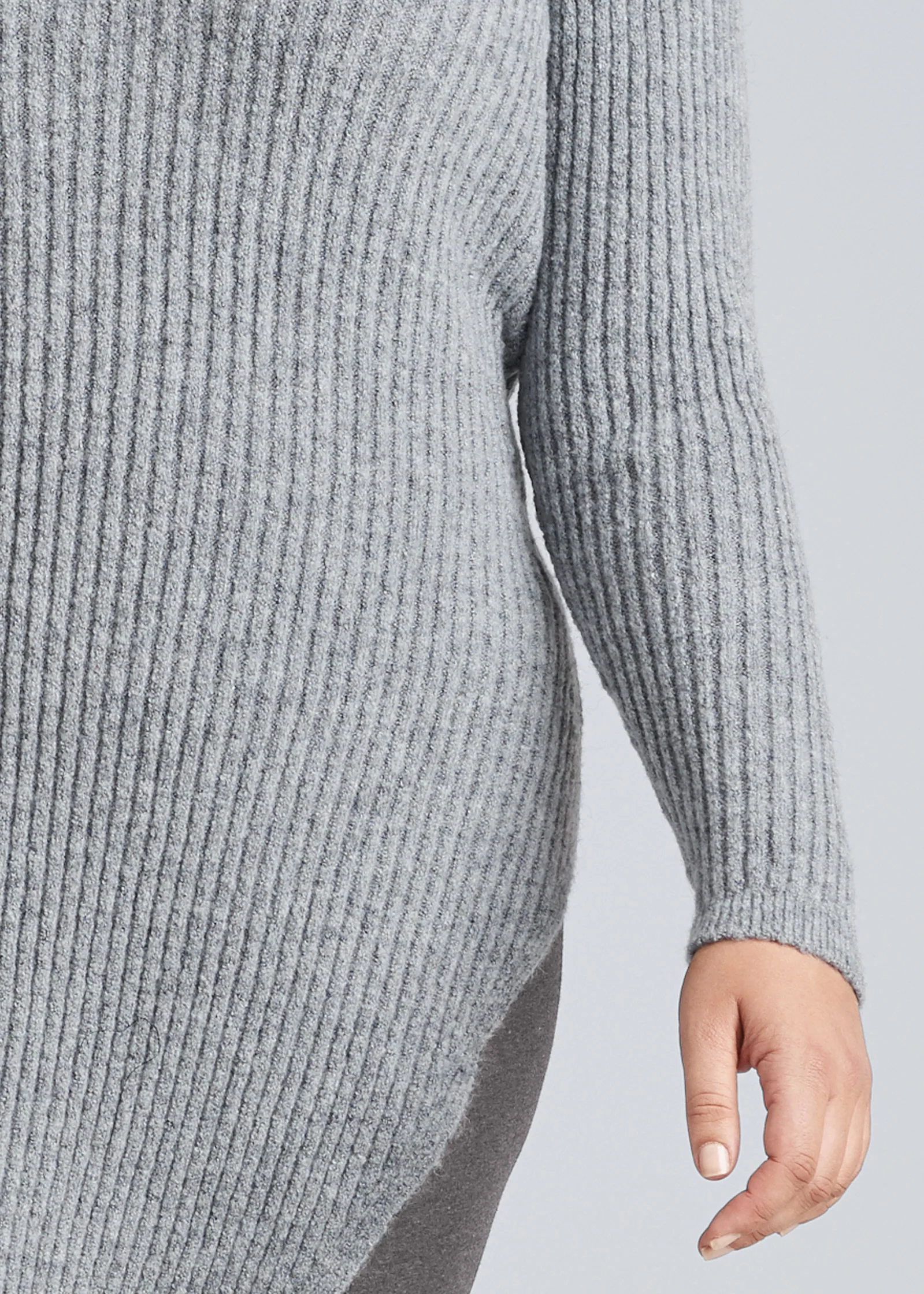 Asymmetrical maxi sweater - Heather Grey