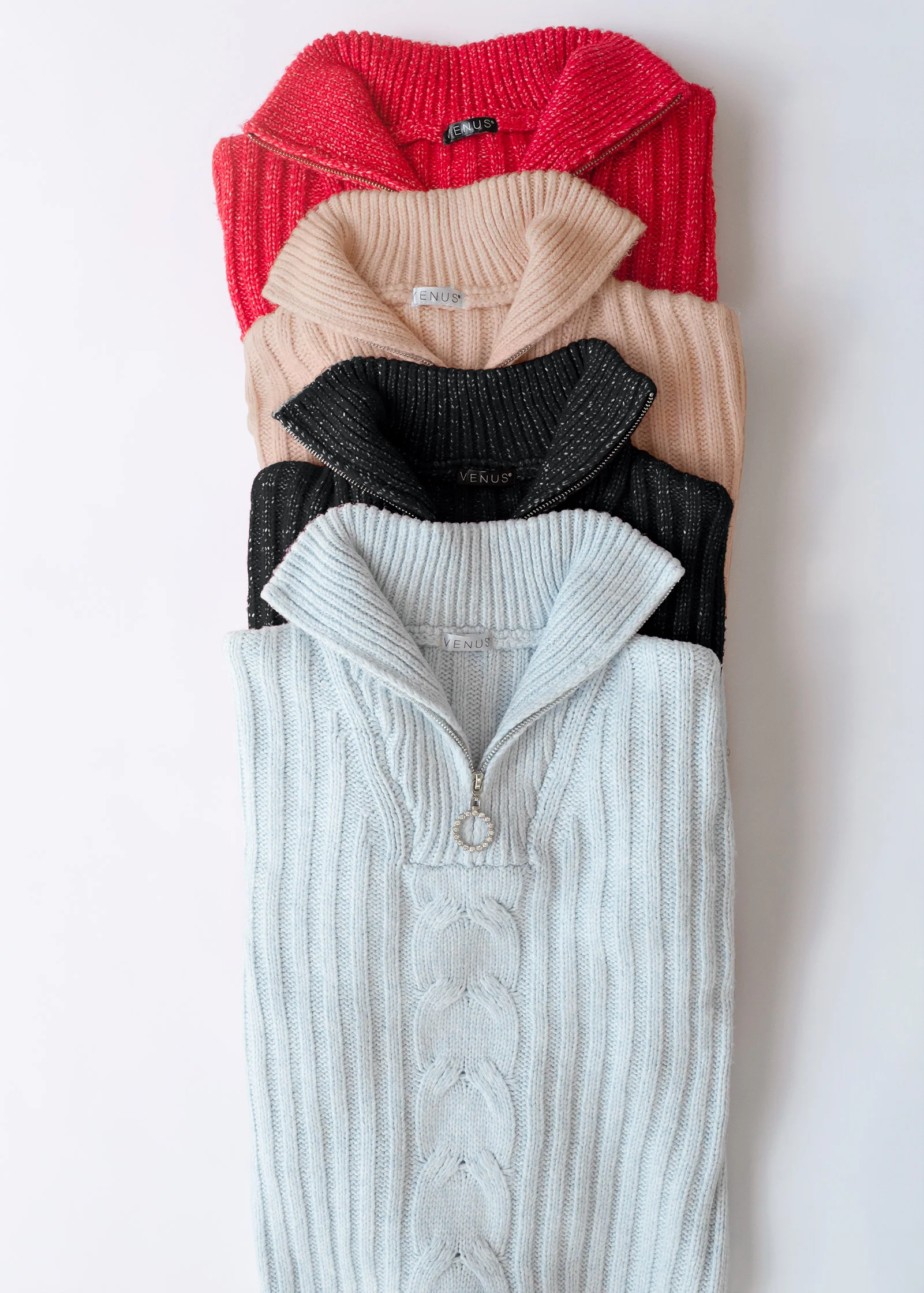 Quarter zip sweater - Blush