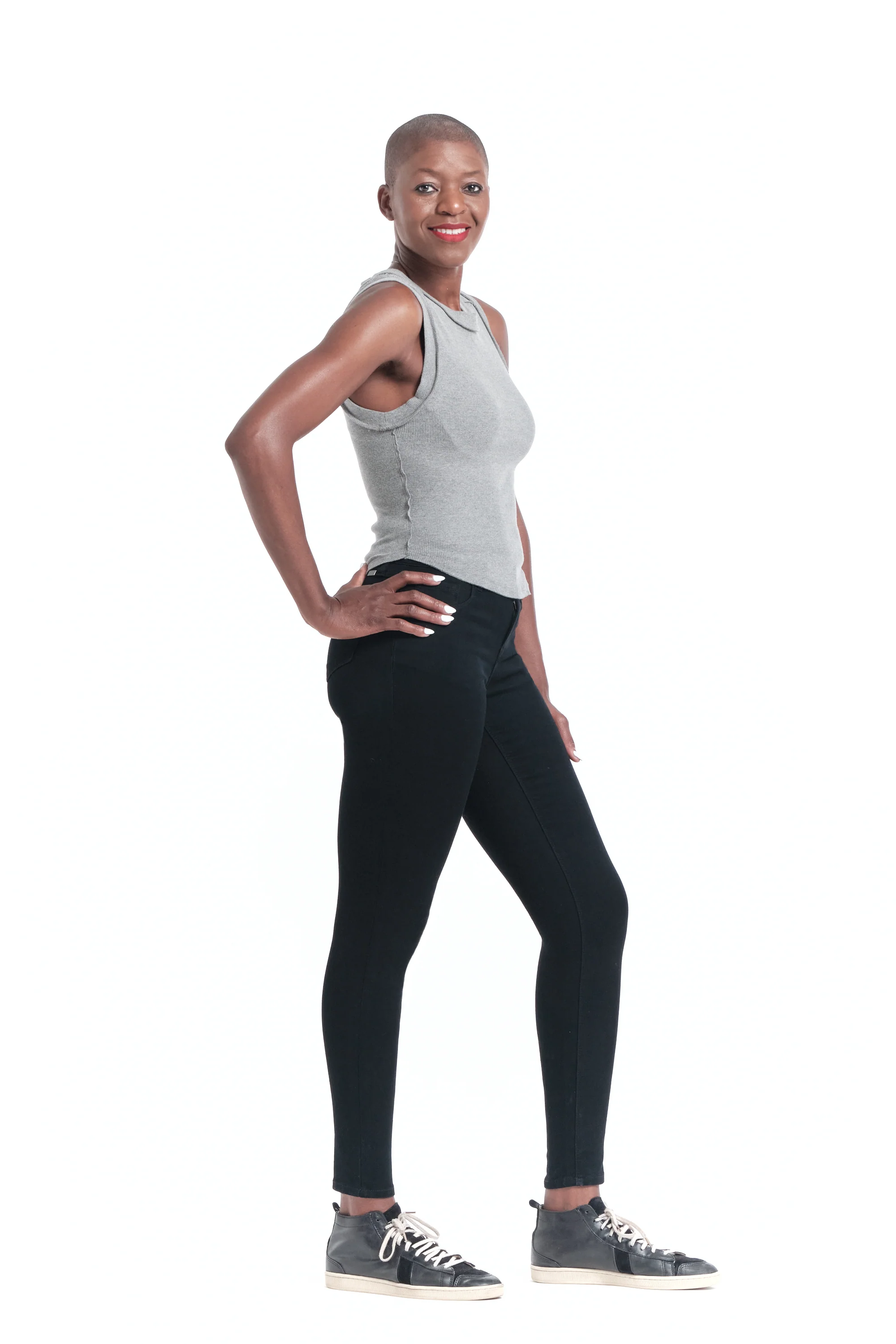 Ava Long Butter Skinny in Black