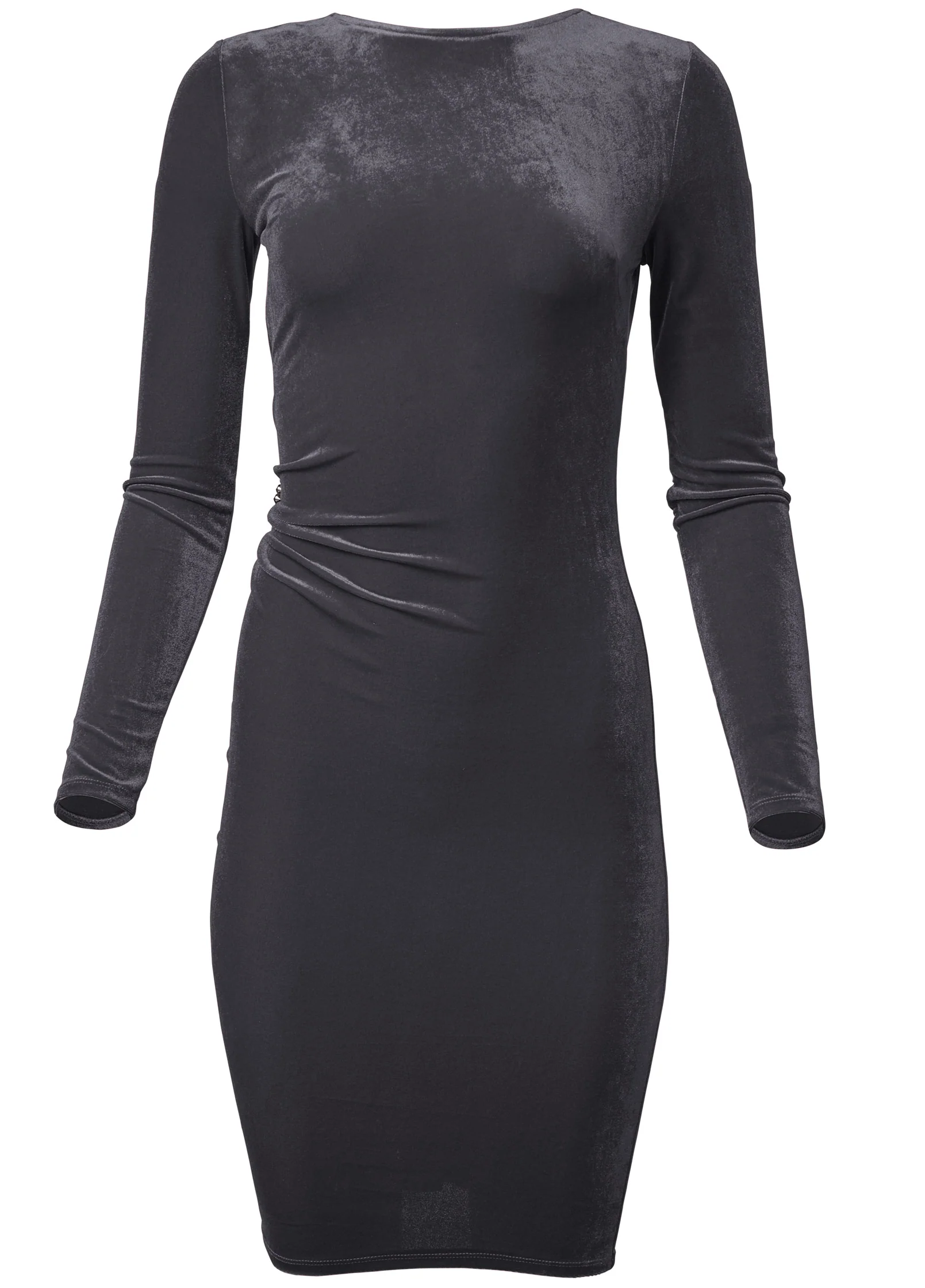 Open back velvet dress  - Dark Grey