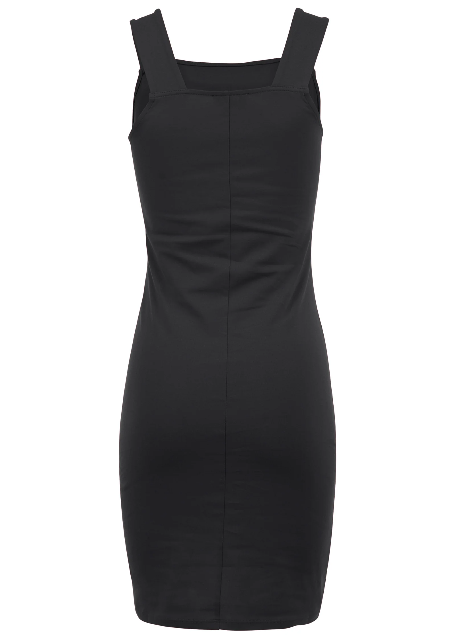 Square neck tank dress - Black