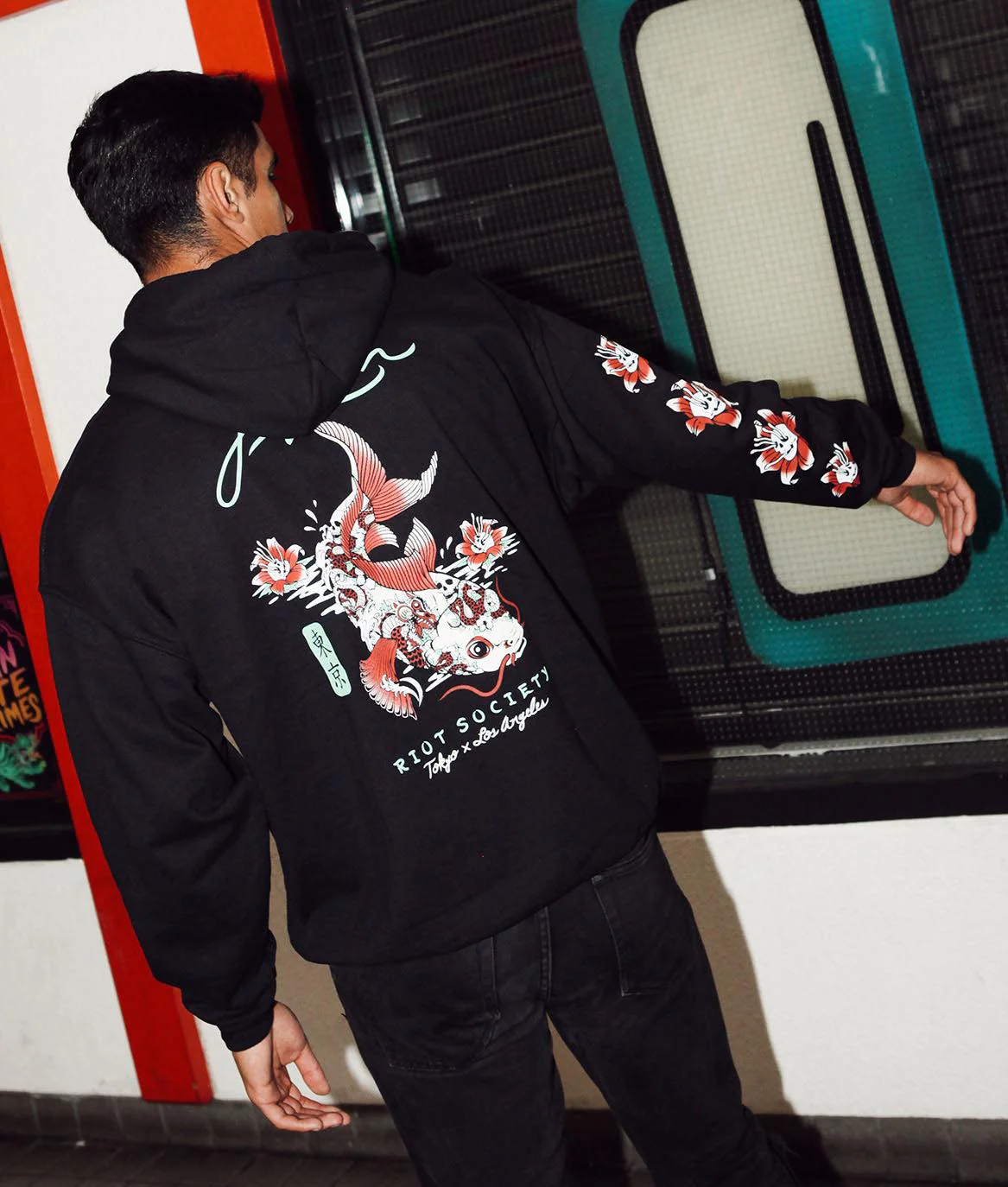 Japan Koi Tattoo Mens Hoodie