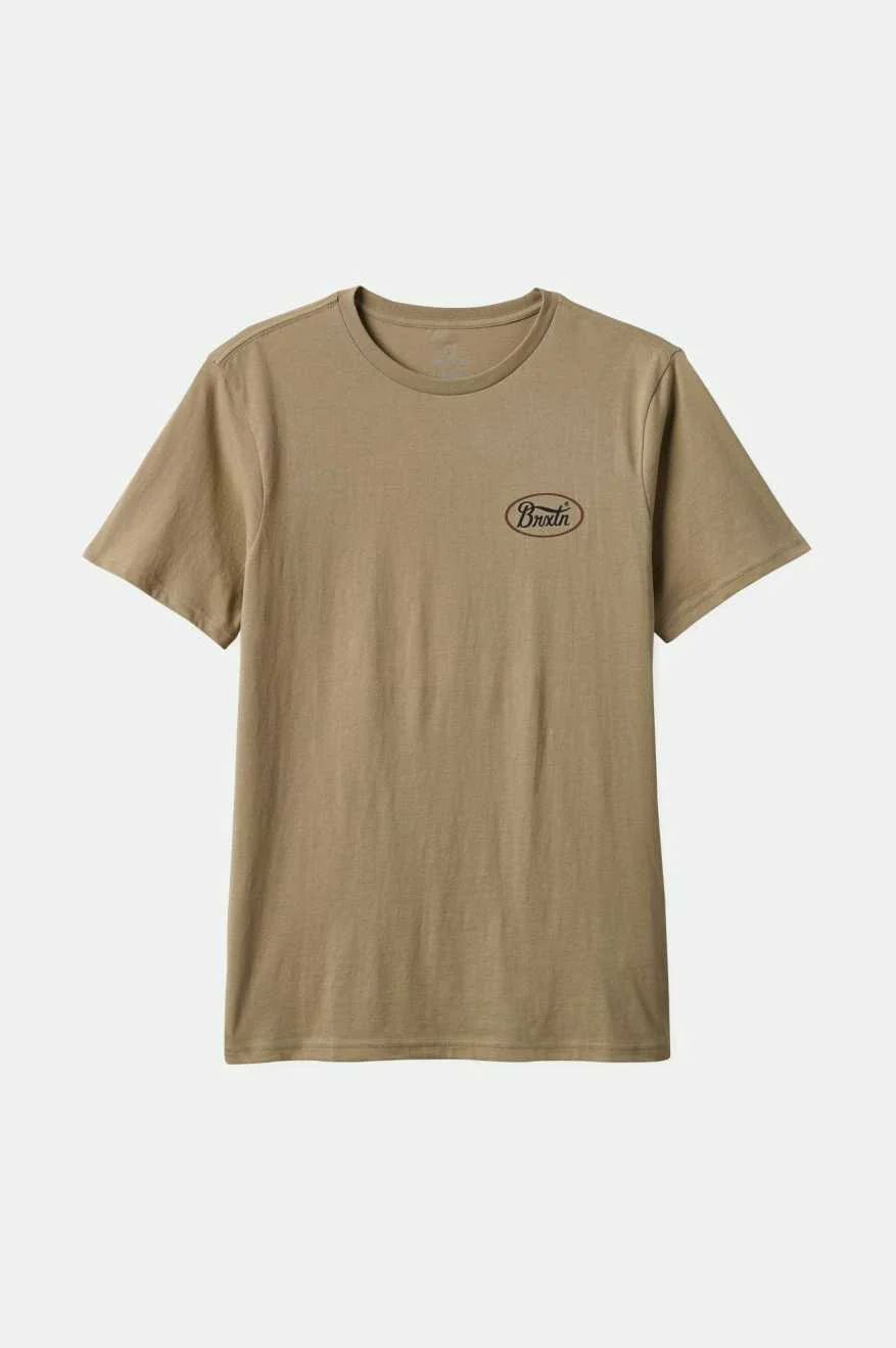 Parsons S/S Tailored T-Shirt - Oatmeal/Washed Navy/Sepia