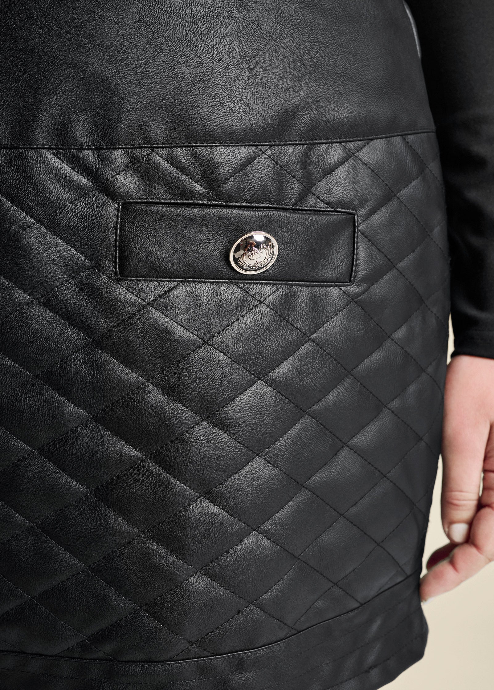 Quilted skirt mini dress - Black