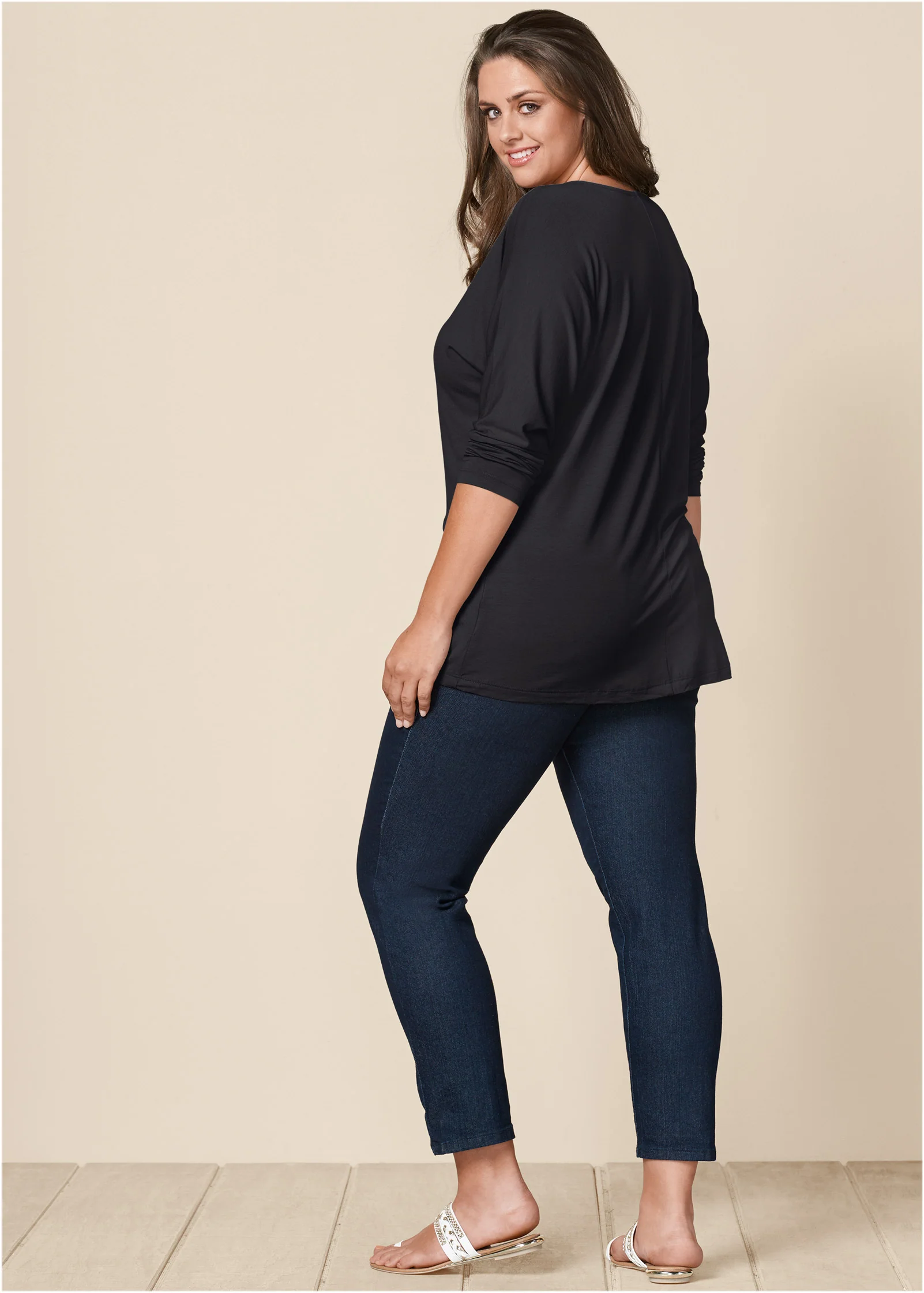 Zip detail top - Black