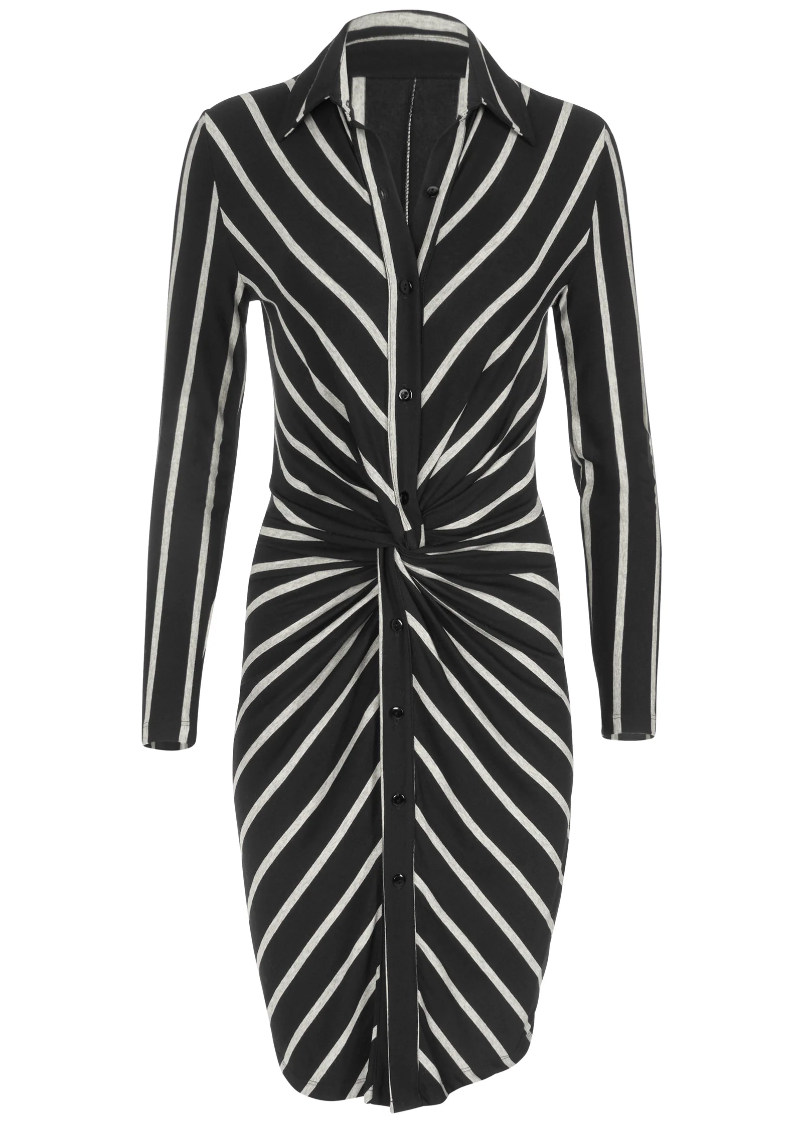 Knot detail shirt dress - Black Multi