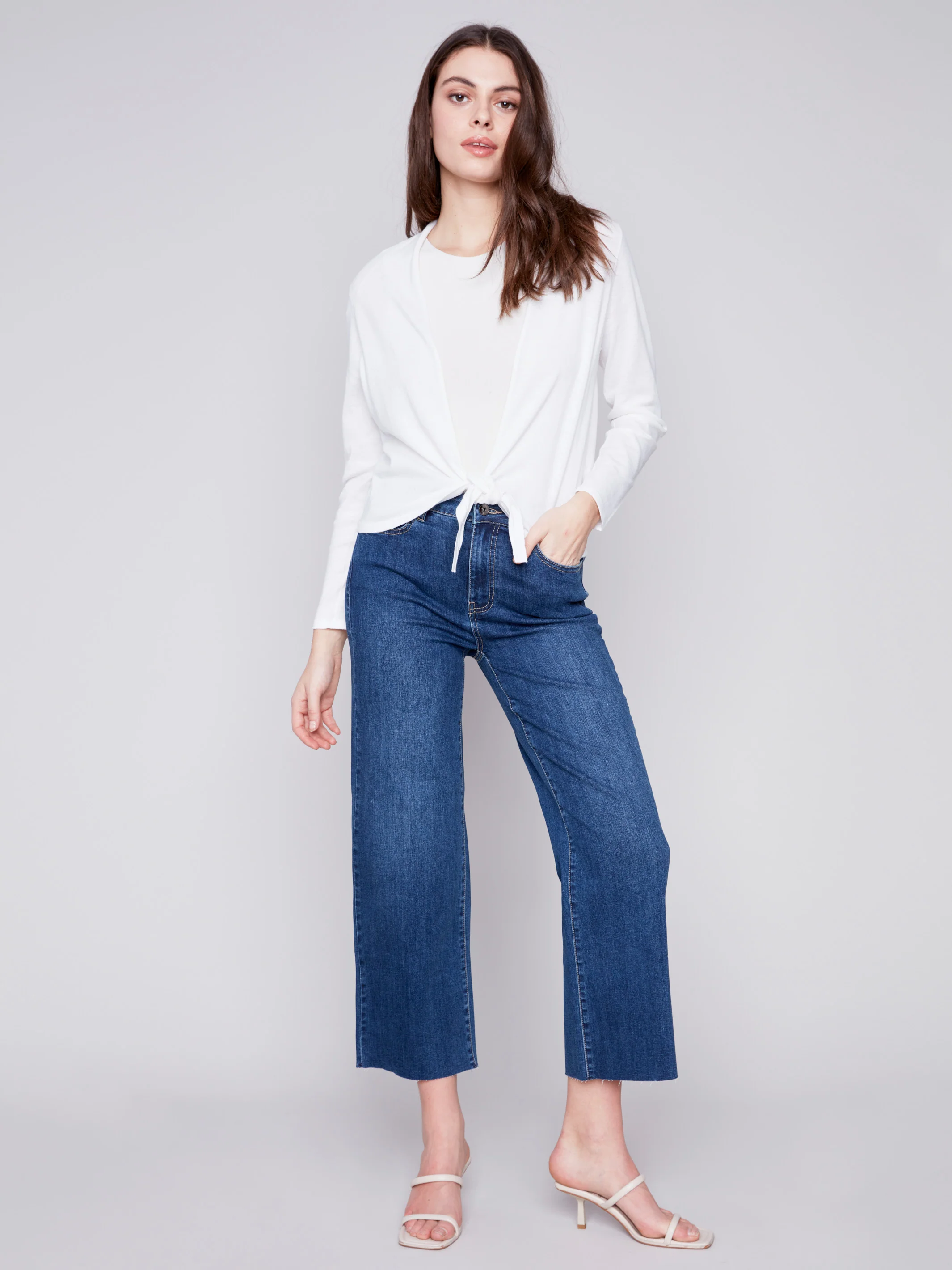 Front Tie Bolero - White