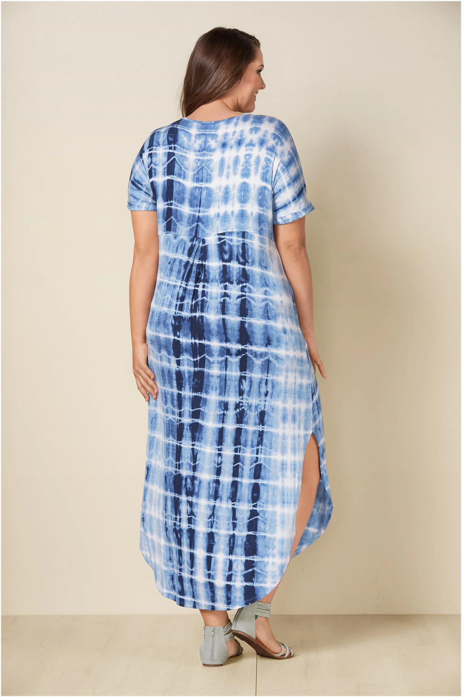 Casual T-shirt maxi dress - Navy Multi