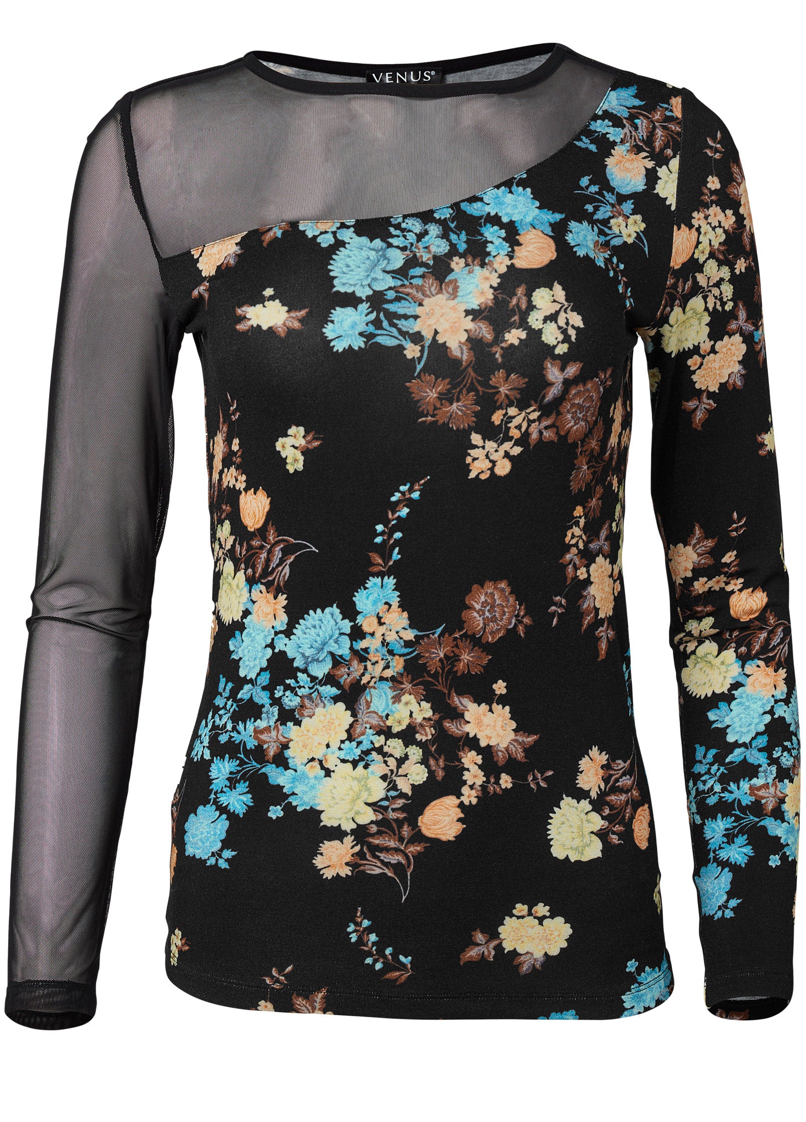 Mesh detail top - Black Multi