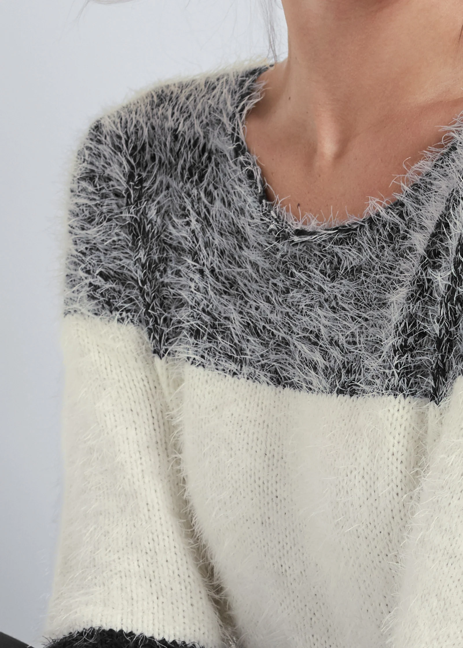 Striped cozy sweater - Black Multi