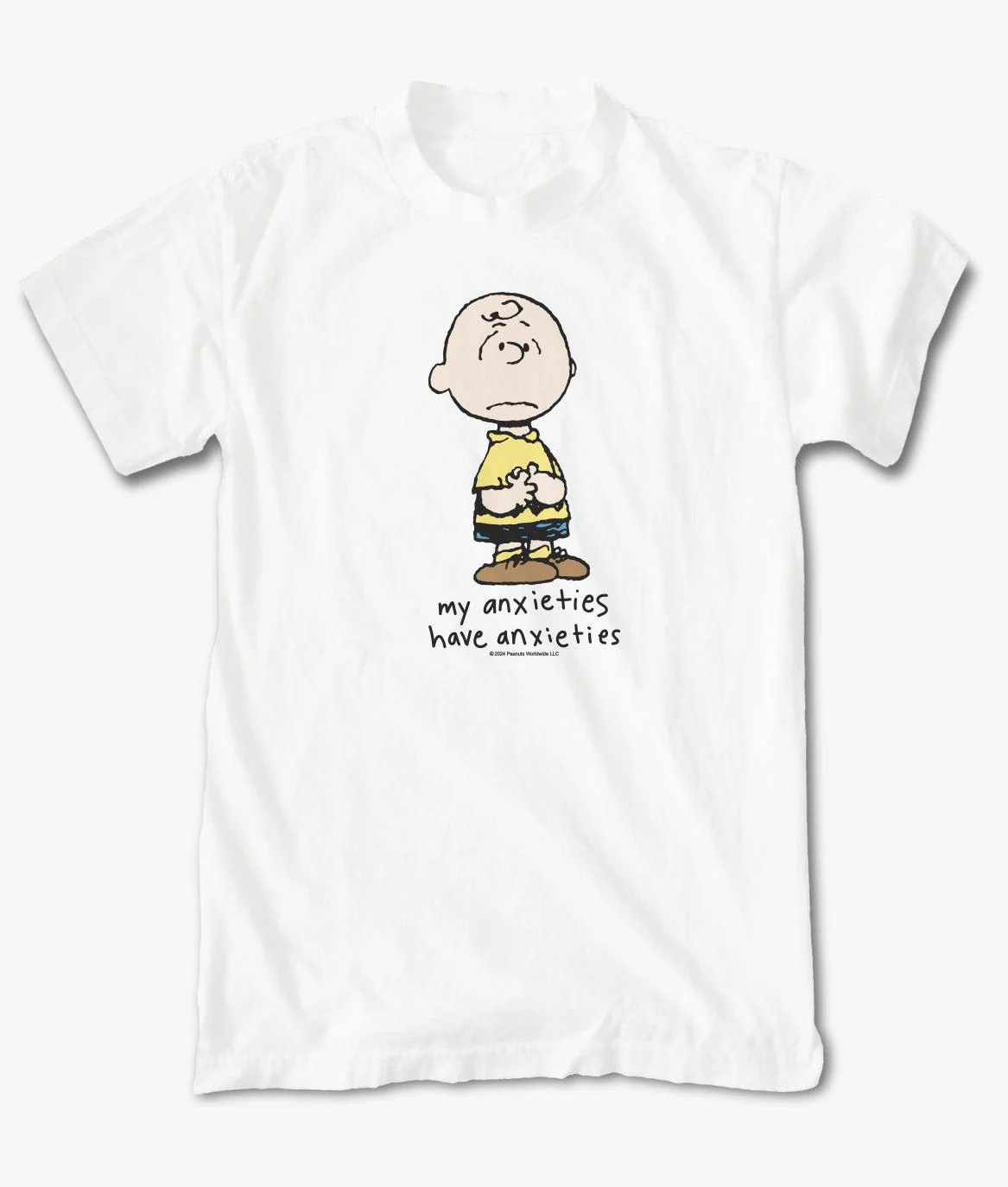 Peanuts Charlie Brown Anxieties Mens T-Shirt