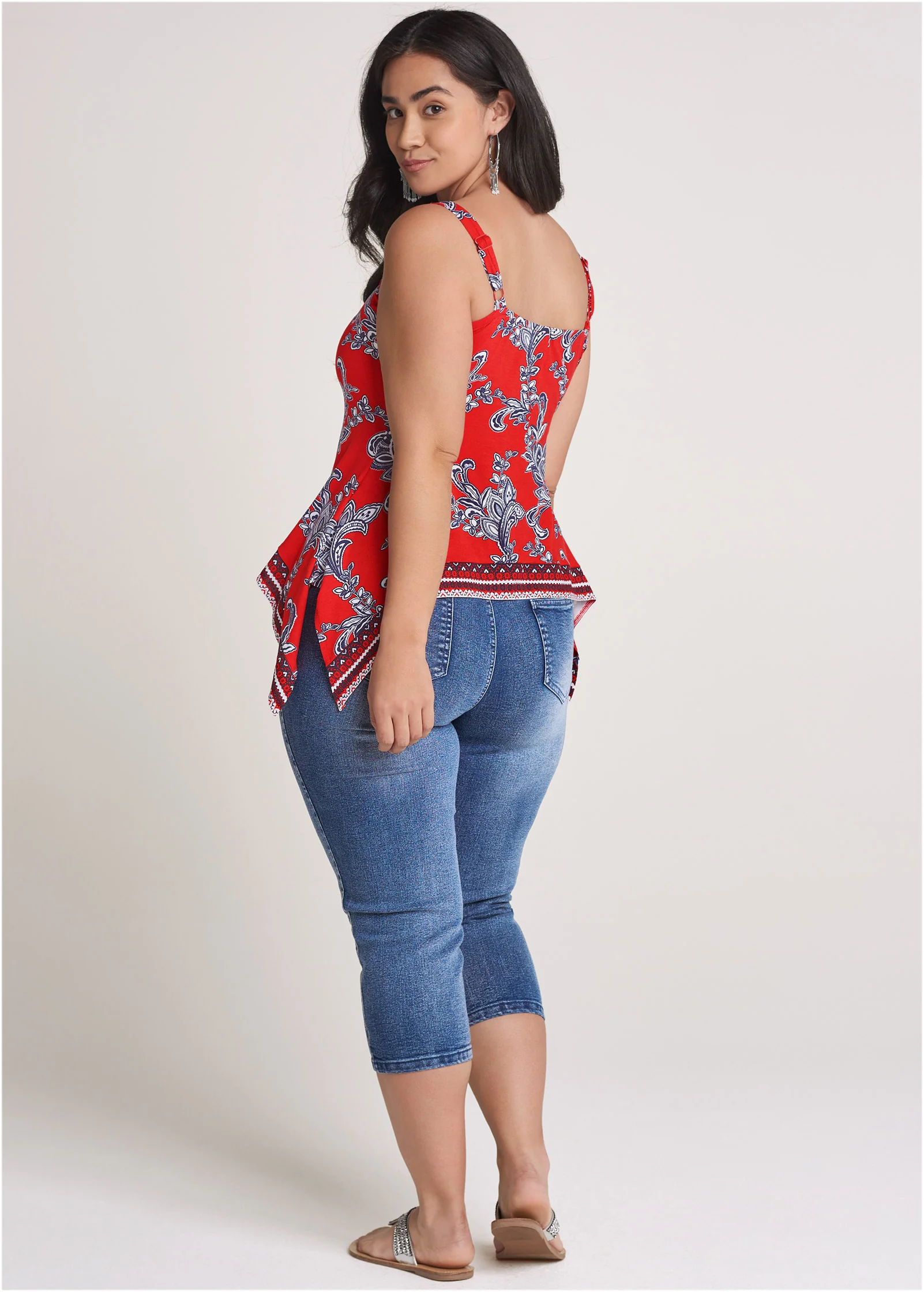 Paisley and patriotic tank - Red and Blue