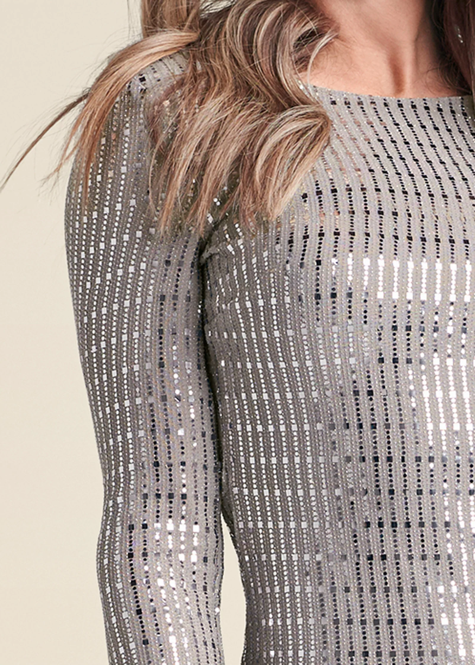 Open back shimmer dress - silver