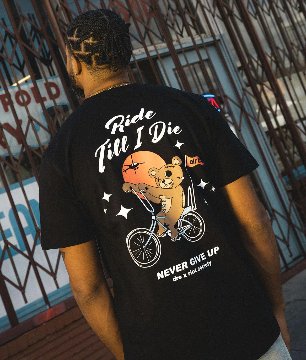 Dro x Riot Society Ride Till I Die Mens T-Shirt